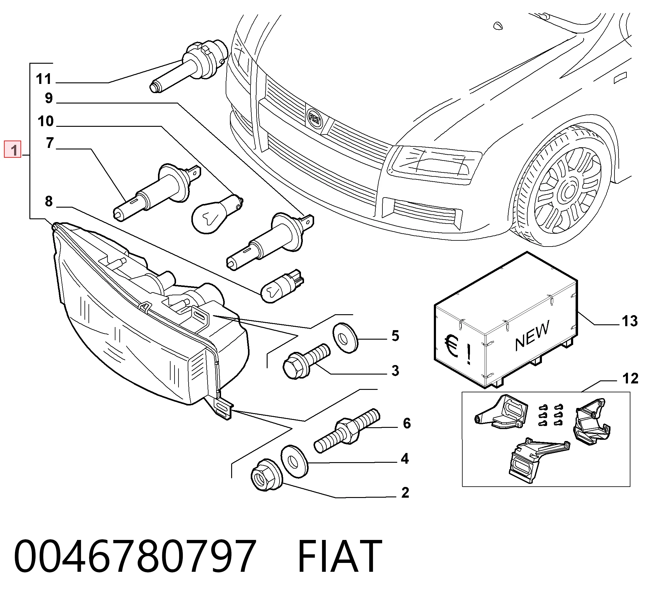 Фара Fiat Stilo 