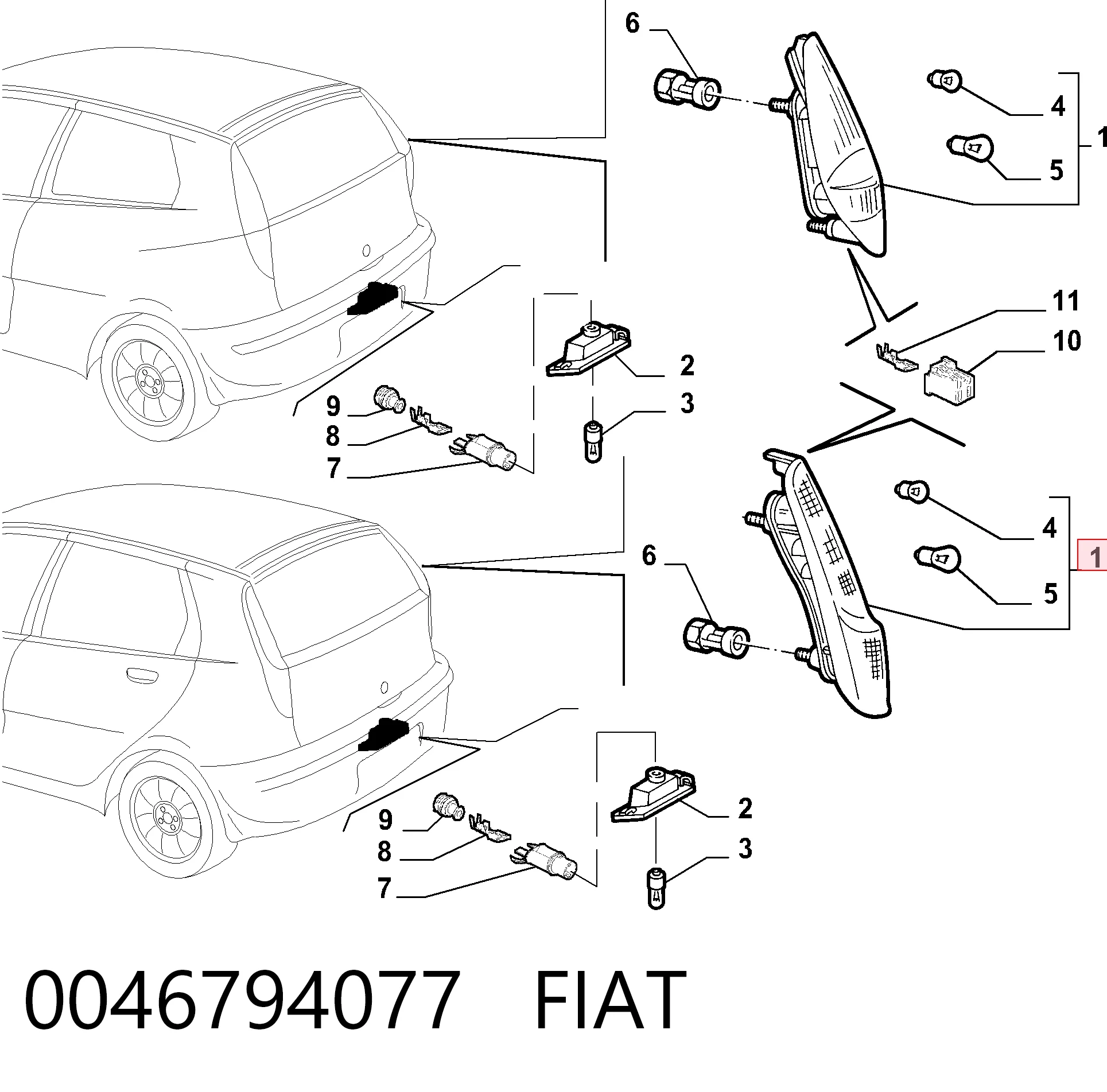 Задні ліхтарі Fiat Punto II хетчбек (188) (1999 - 2012) ціна, від 31.17 USD