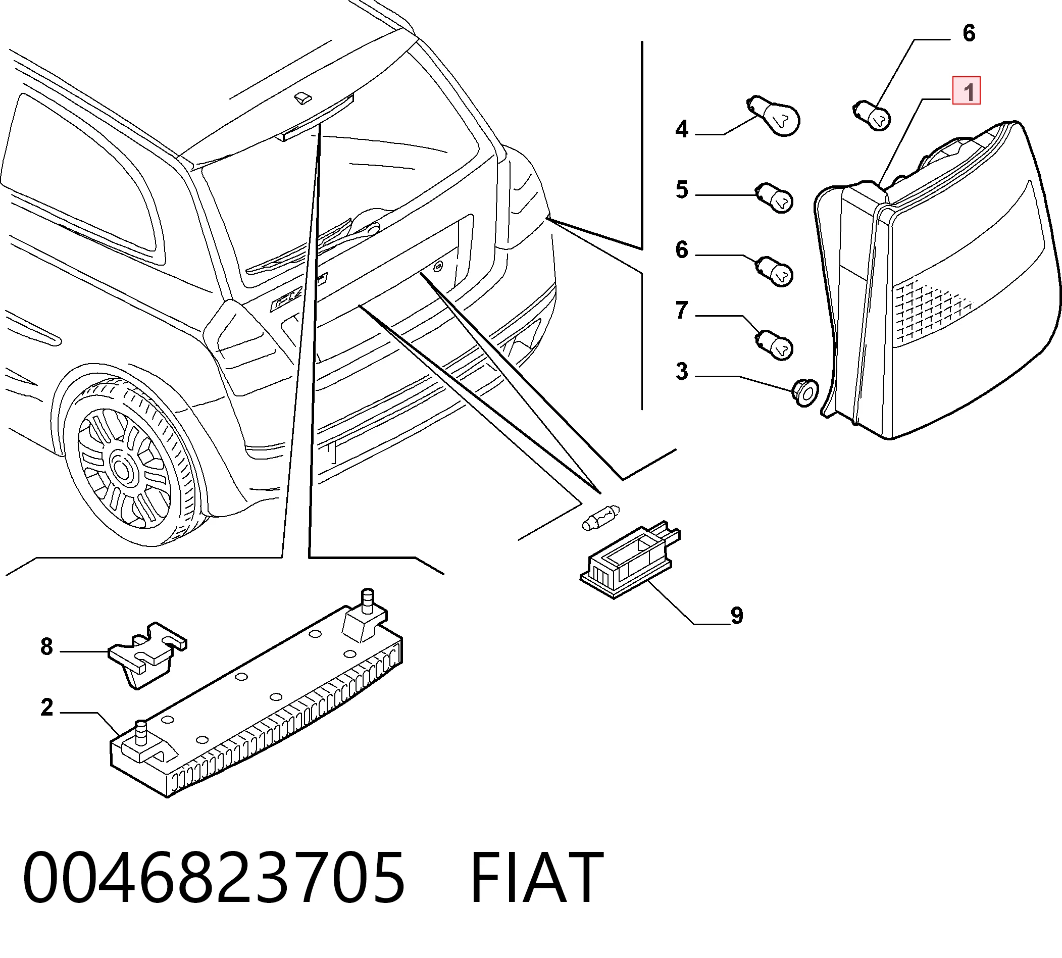 Ліхтар задній правий на Fiat Stilo  192