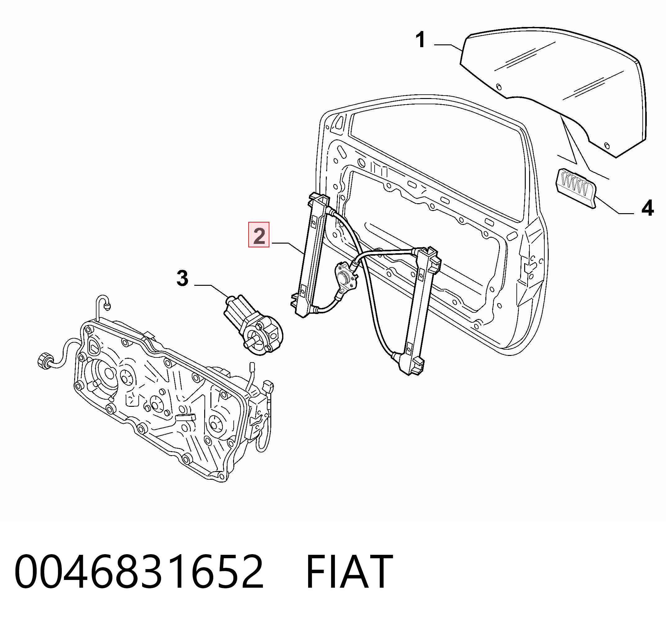 Механізм склопідіймача дверей передніх, правих Fiat Stilo хетчбек (192) (2001 - 2006) ціна, від 30.99 USD