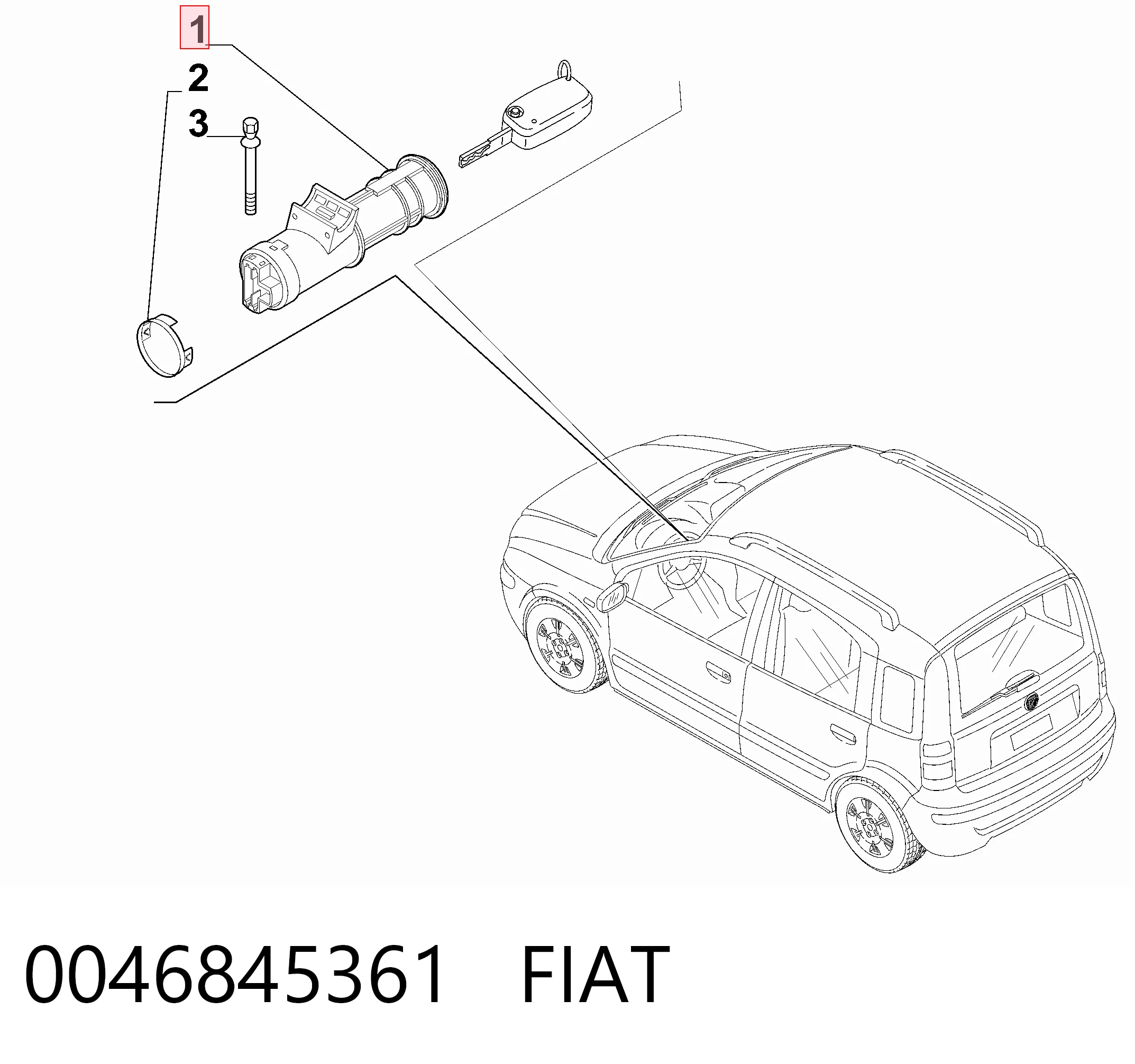  Замок запалювання Fiat Panda 2