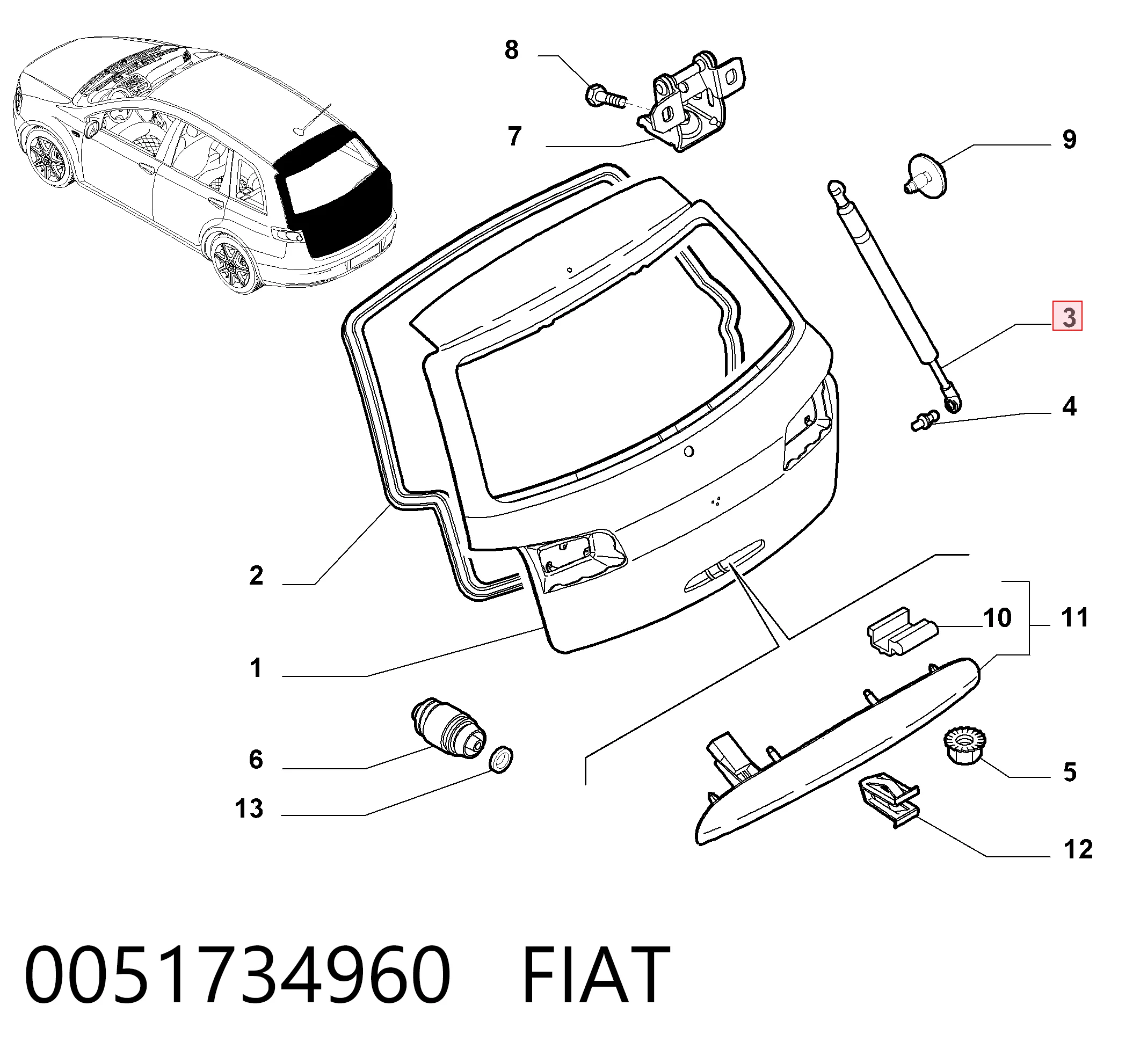  Амортизатор багажника Fiat Croma 2