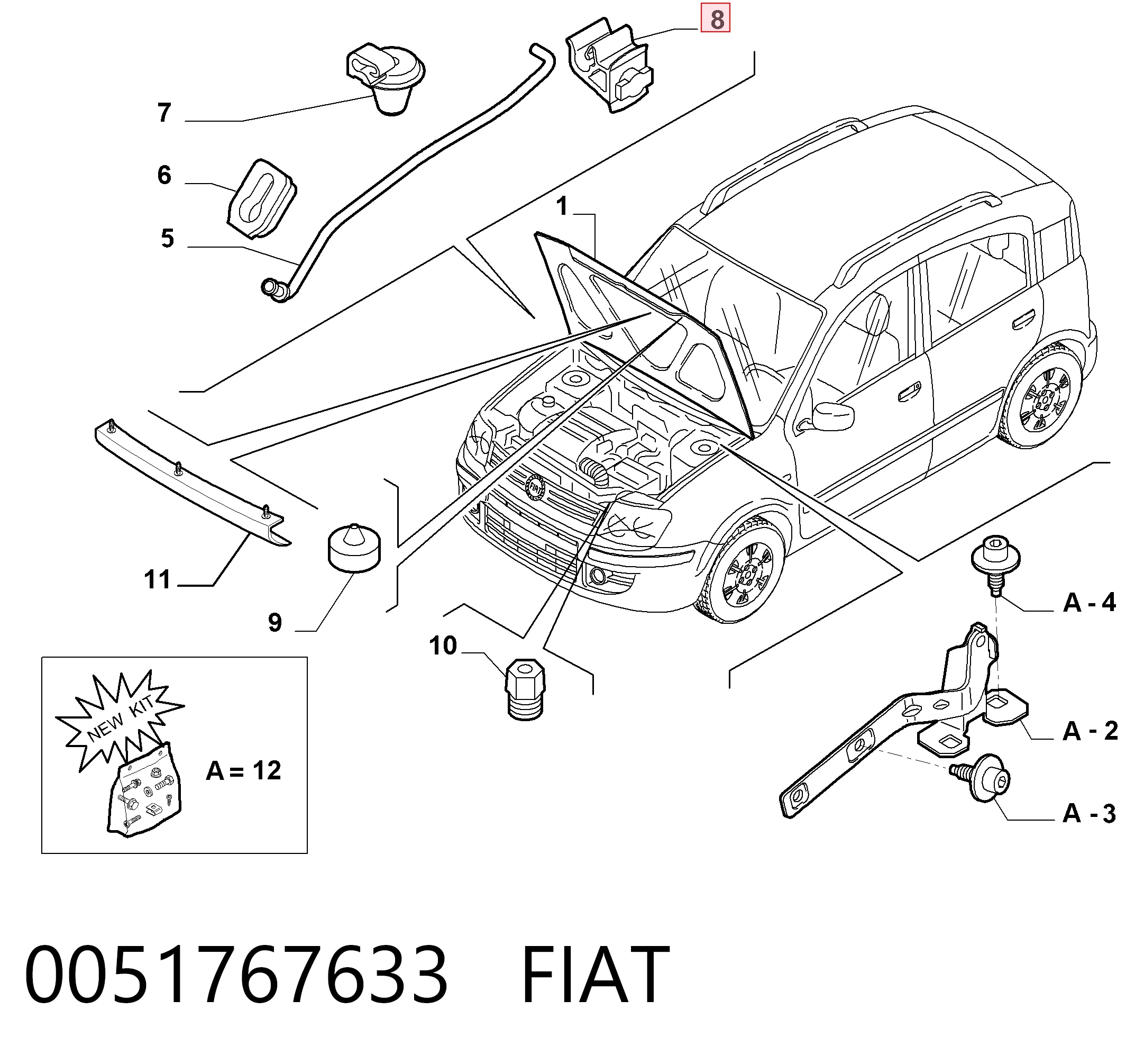 7799839 Chrysler Фіксатор підпори капота