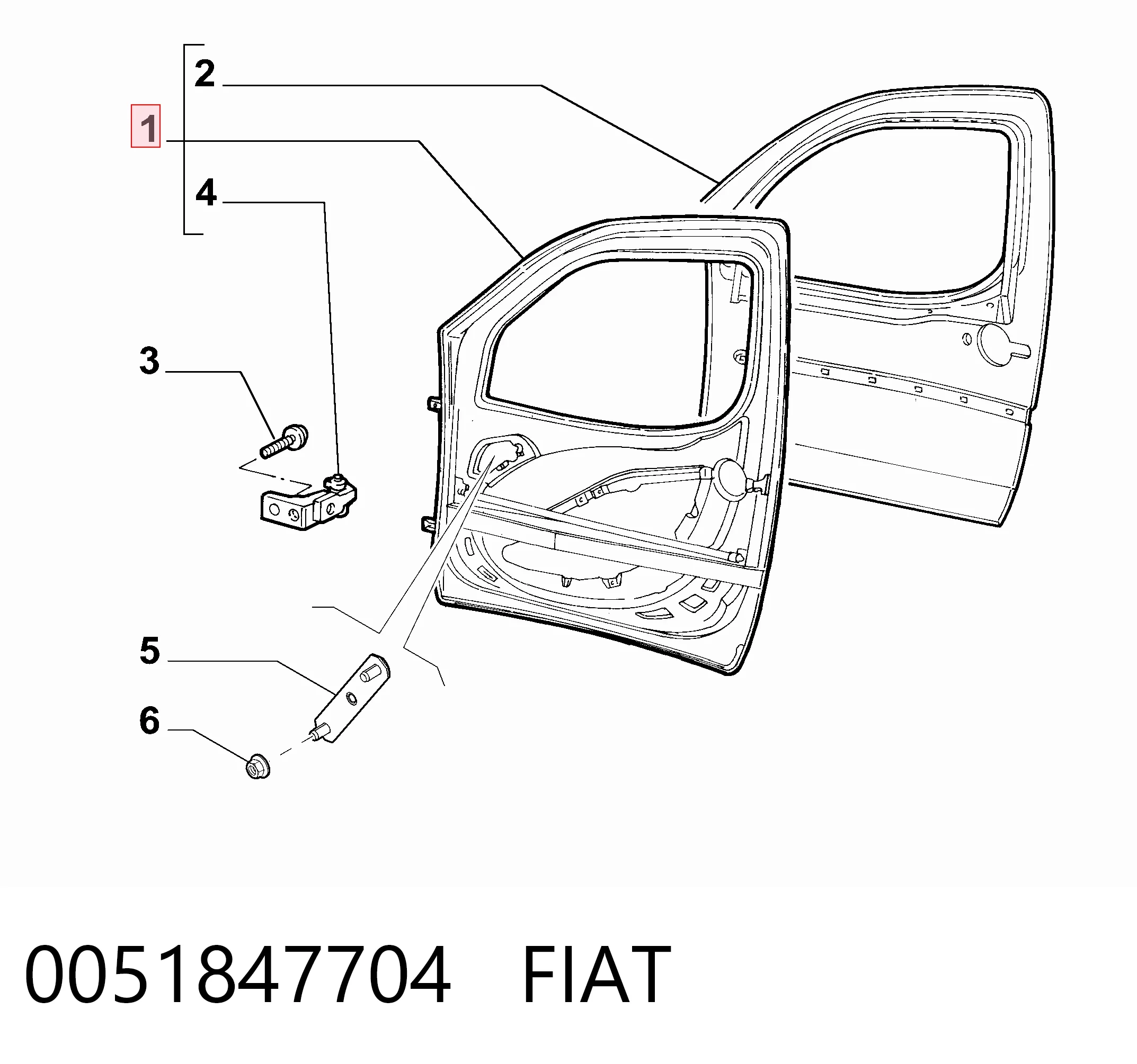 Пасажирські передні двері на Fiat Doblo I 119