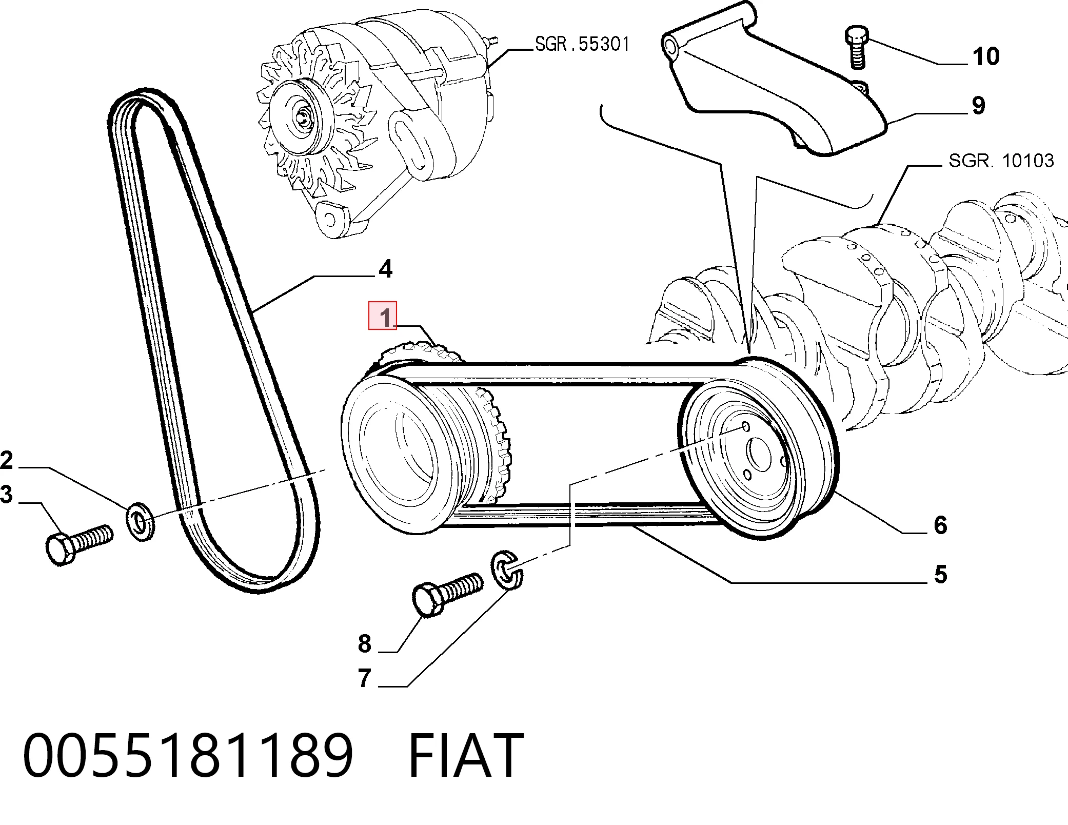 Демпферний шків колінвала Opel 55181189