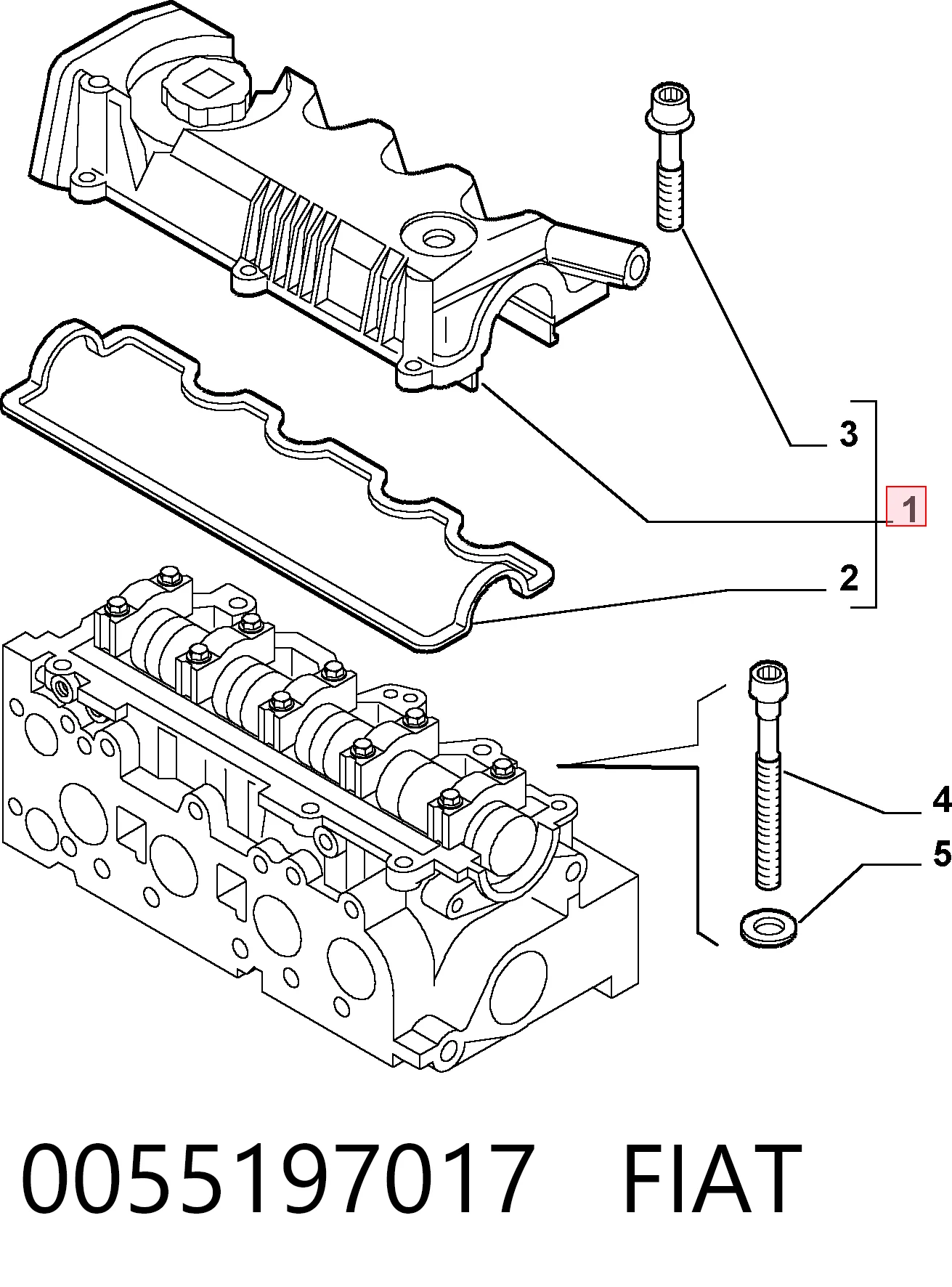 0055197017 Fiat/Alfa/Lancia Кришка двигуна