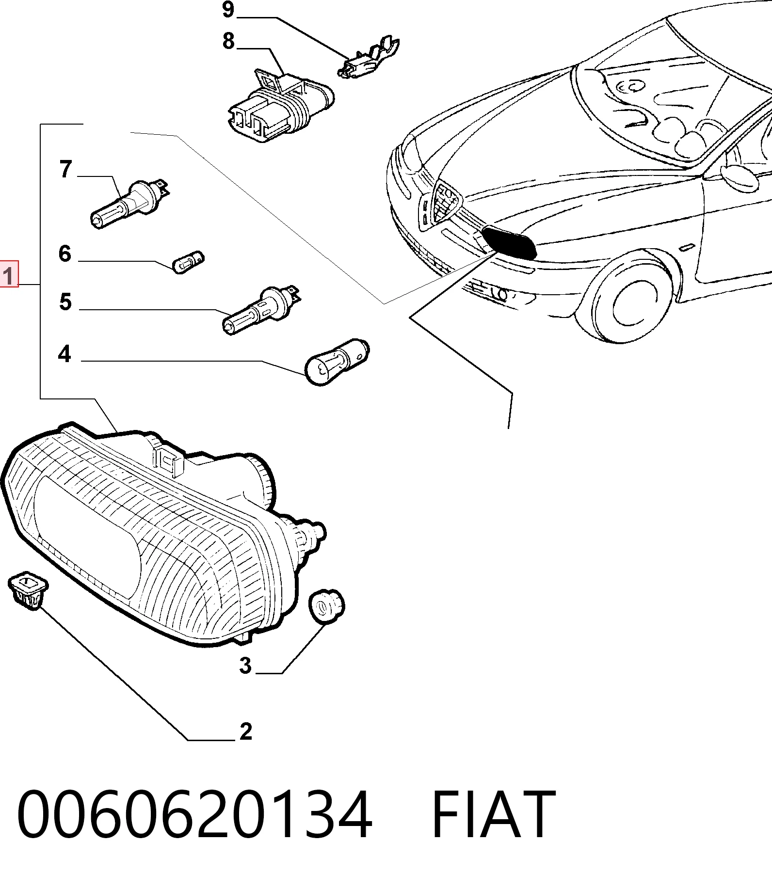  Фара права Alfa Romeo 156 