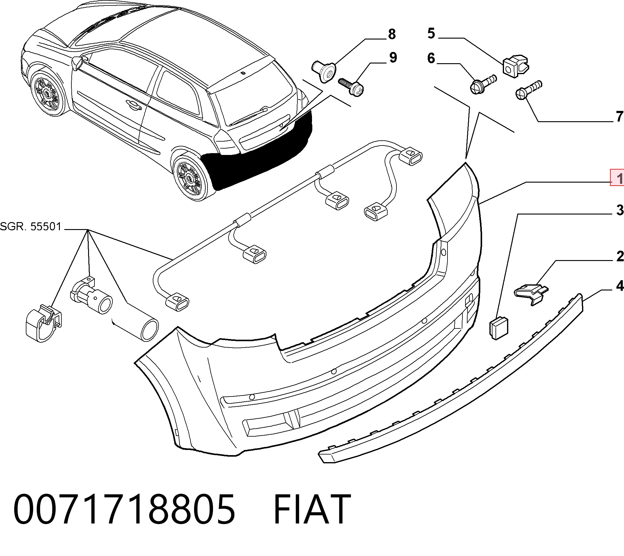 Буфер (бампер) задній на Fiat Stilo  192