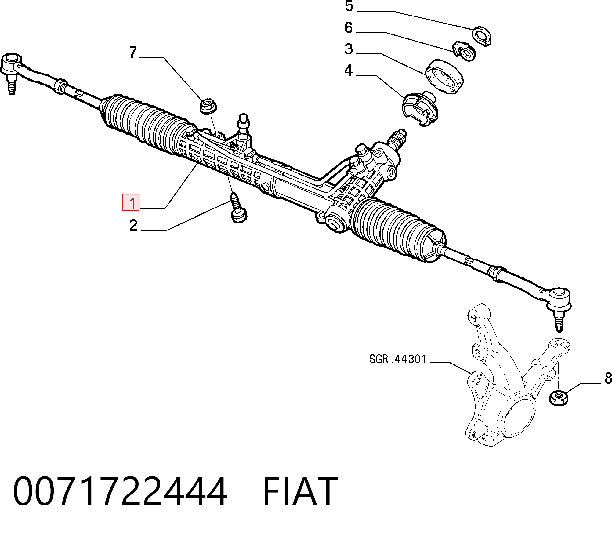 Купити Рульова рейка Fiat Marea  185