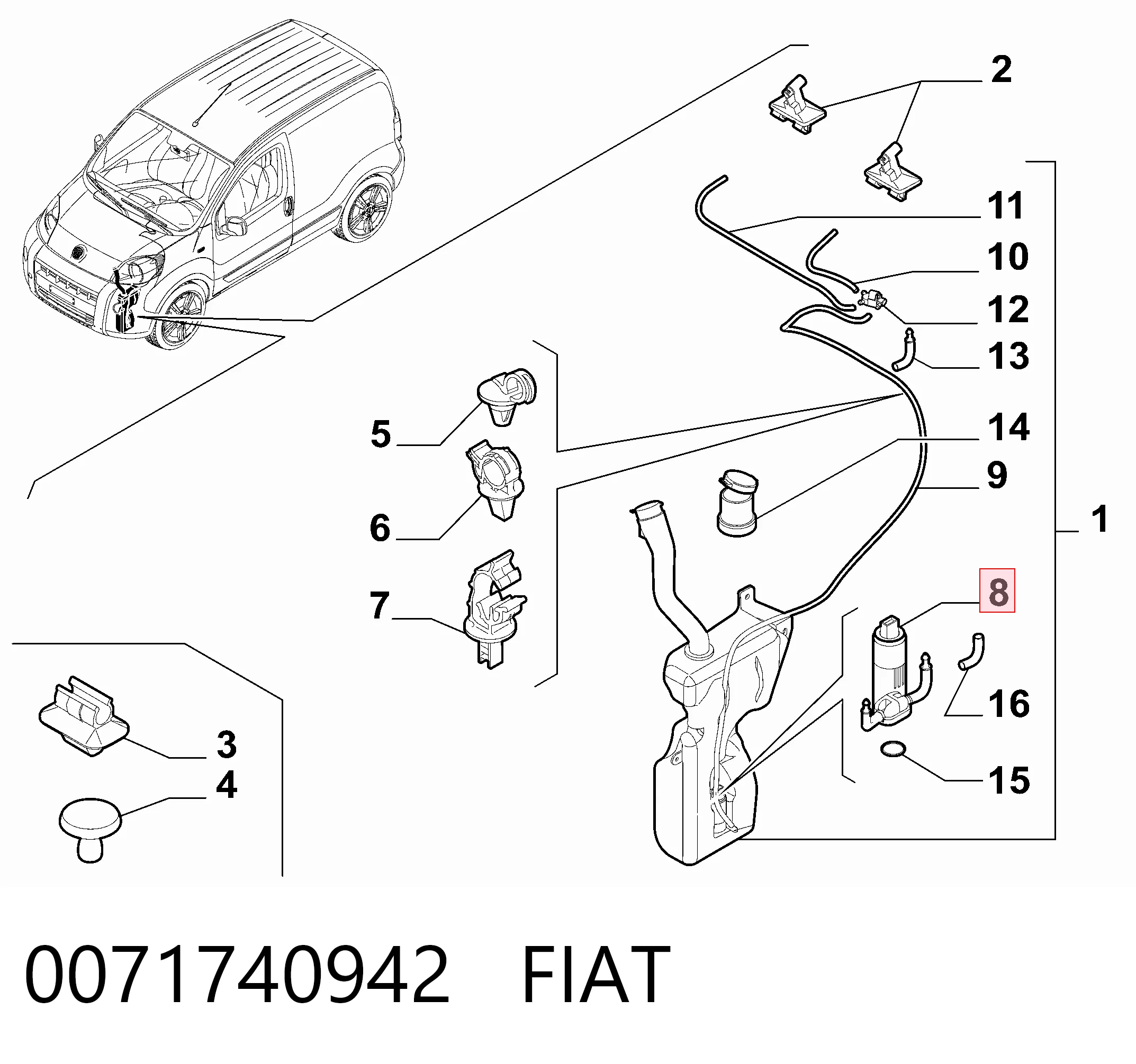 Моторчик омивача 95VW17K624AA Ford