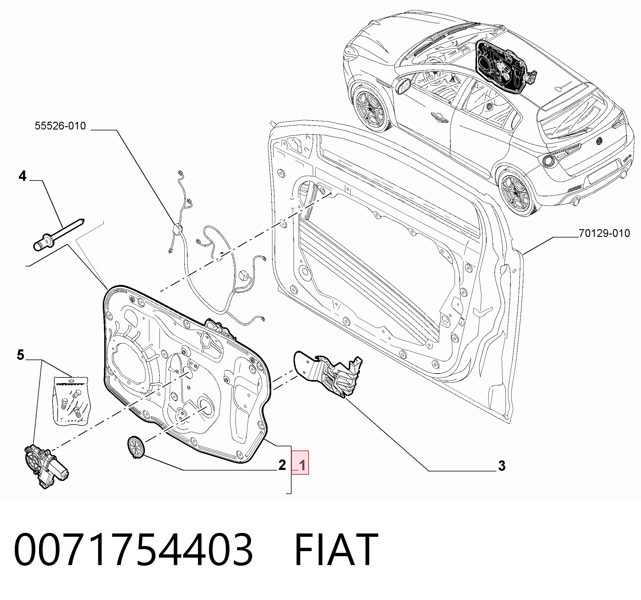 Склопідйомник (механізм переміщення скла) на Alfa Romeo Giulietta  940