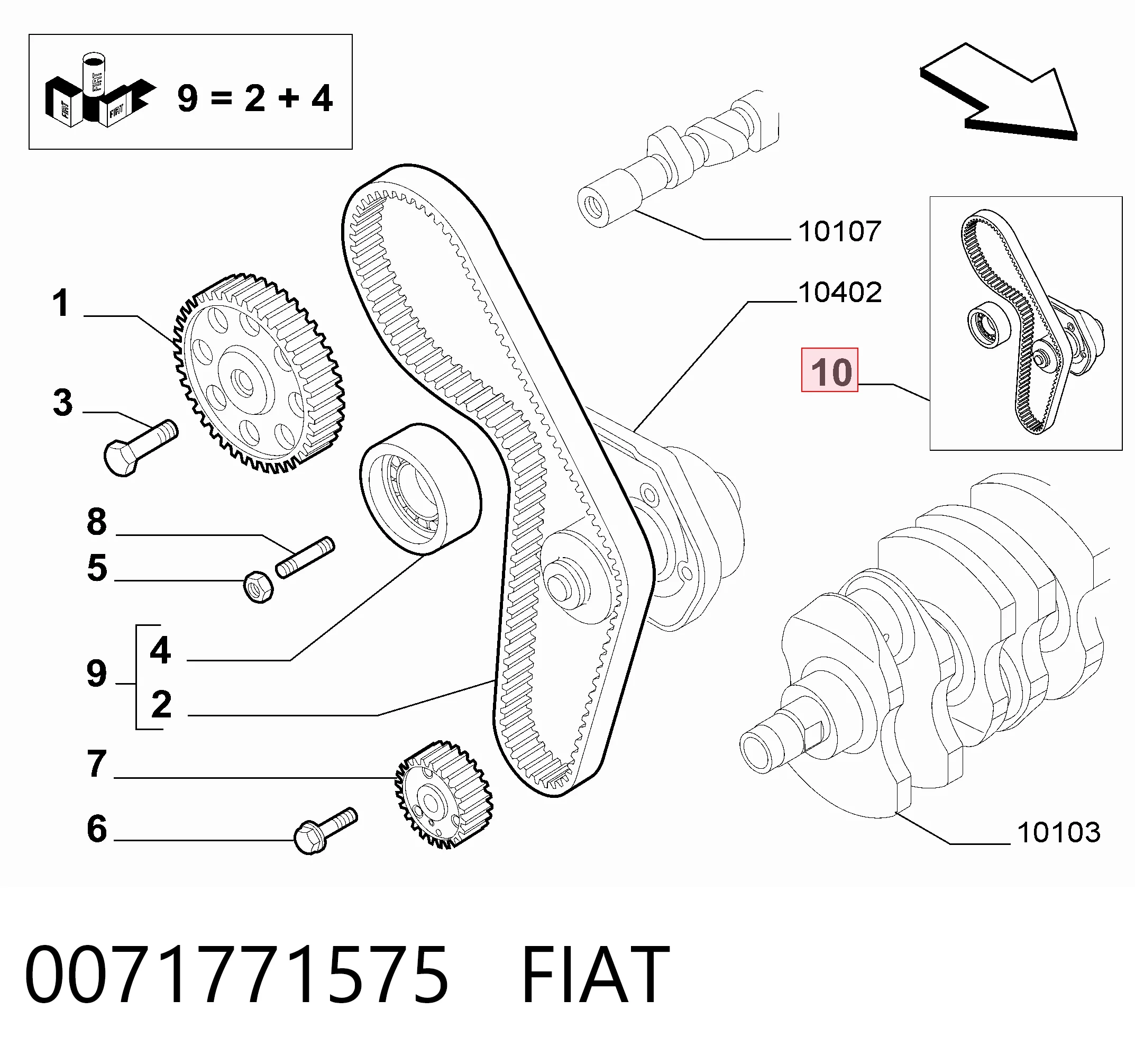 71771575 Chrysler Ремінь ГРМ, комплект