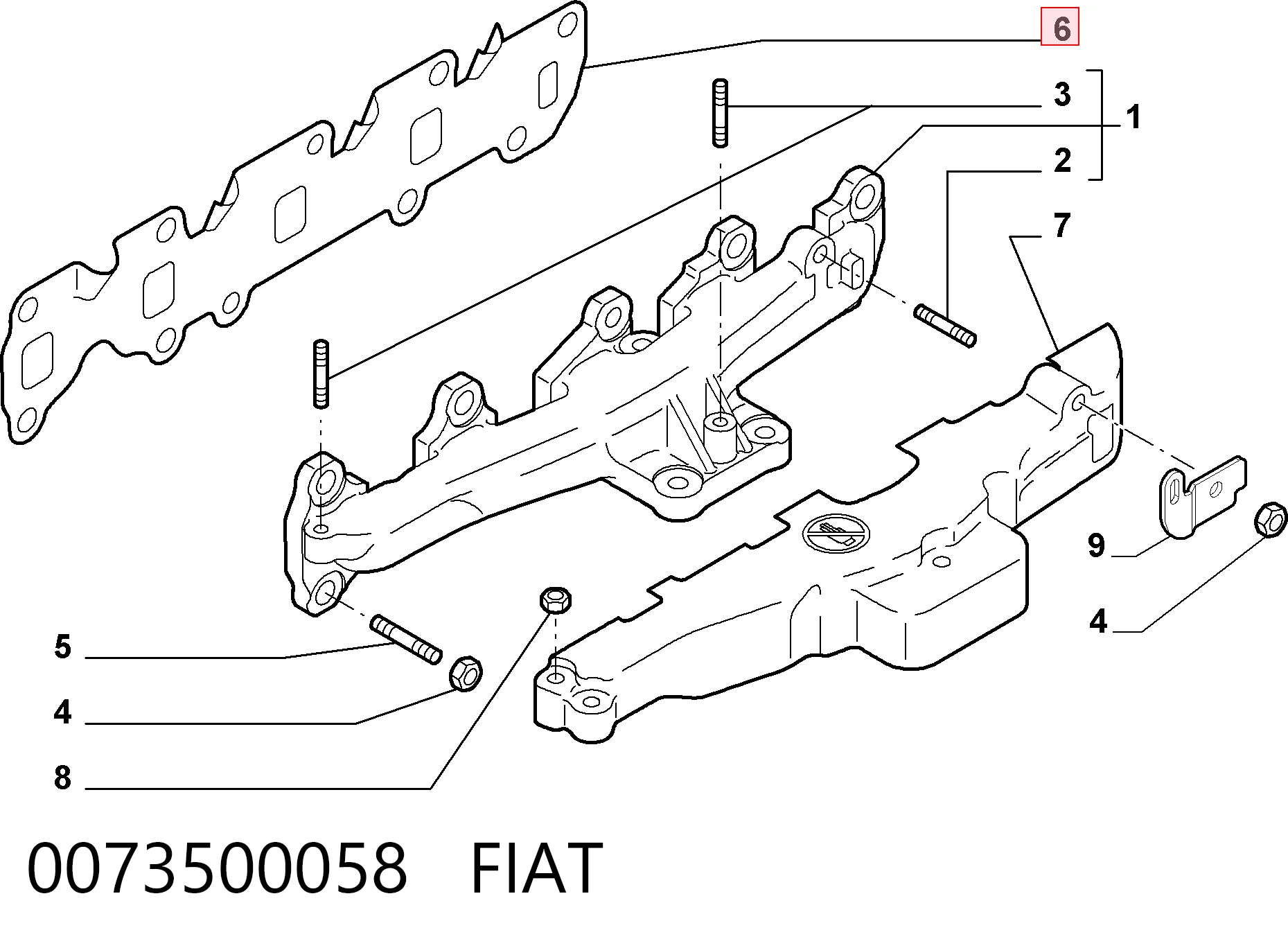  Прокладка колектора Fiat Linea 