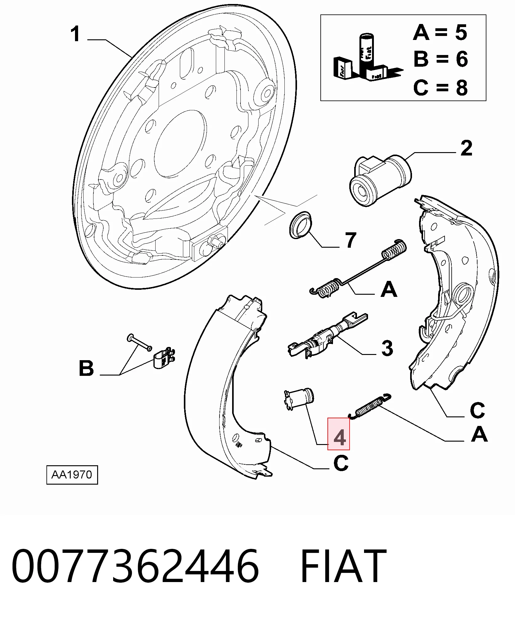 77362446 Chrysler Напрямна троса ручного гальма