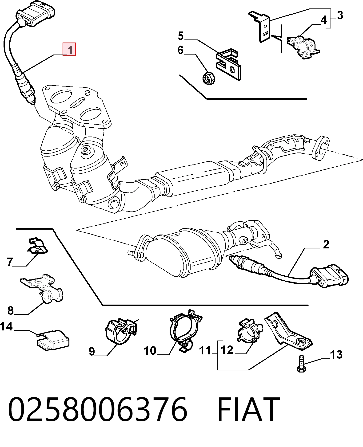 0258006376 Fiat/Alfa/Lancia Датчик кисню
