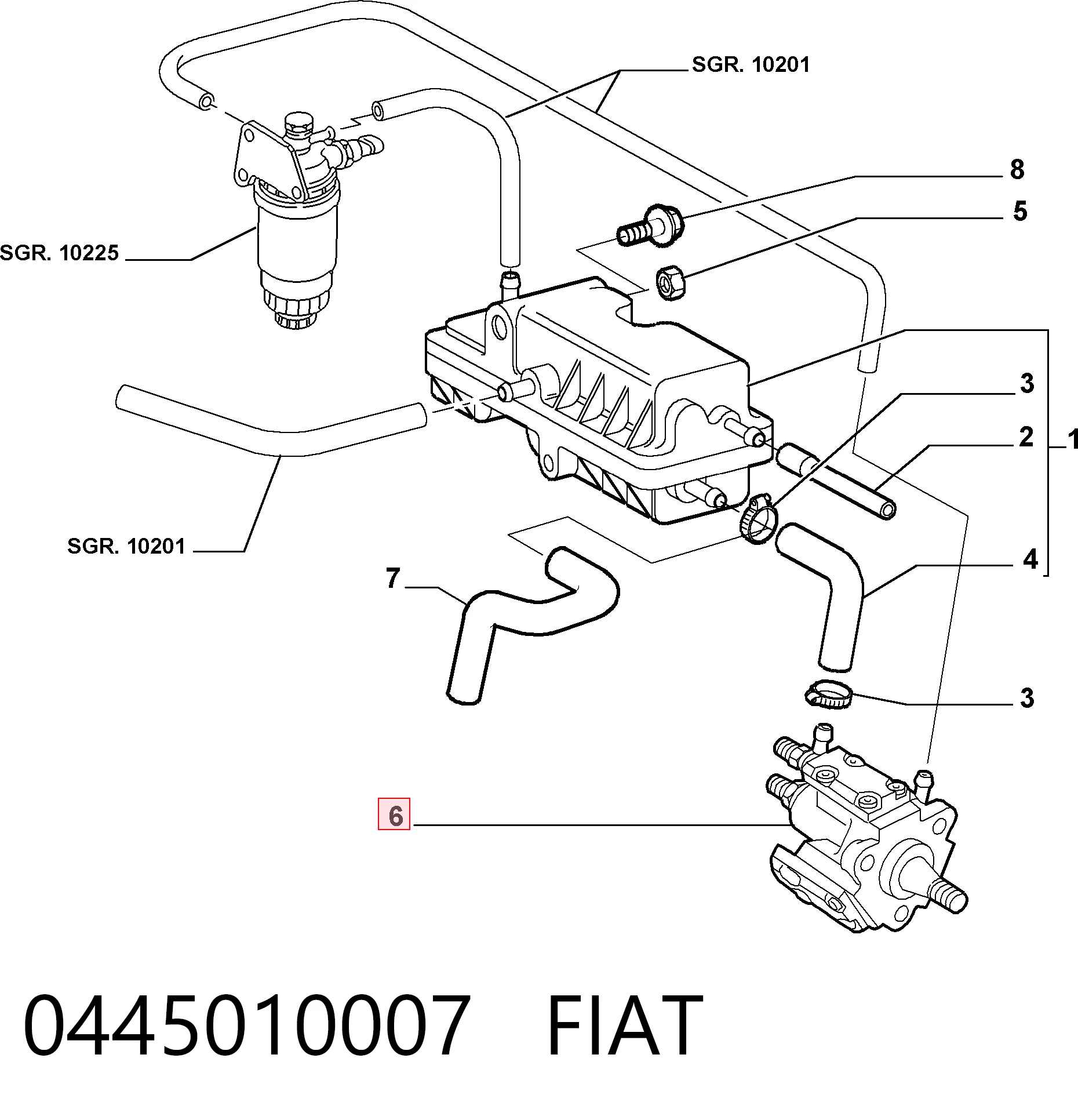 0445010007 Fiat/Alfa/Lancia Насос паливний високого тиску (ПНВТ)