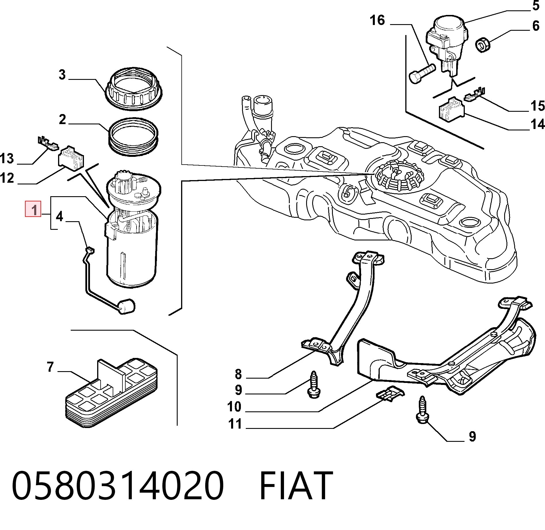 Бензонасос MAM00129M Magneti Marelli