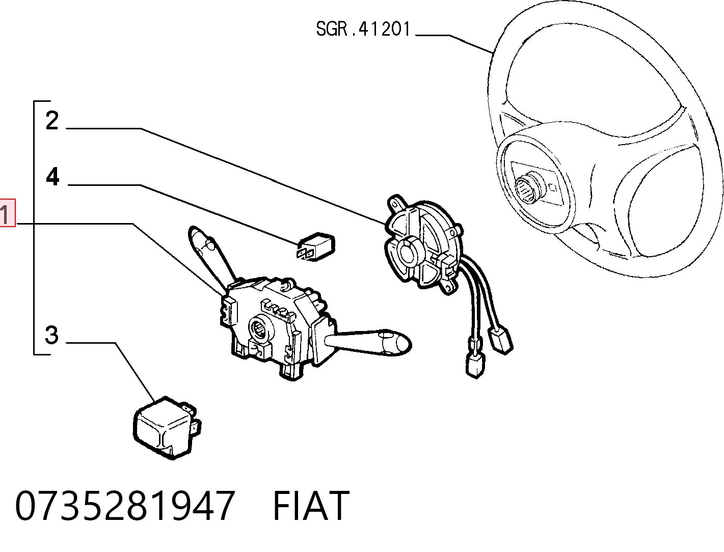Перемикач підрульовий на Fiat Brava  182