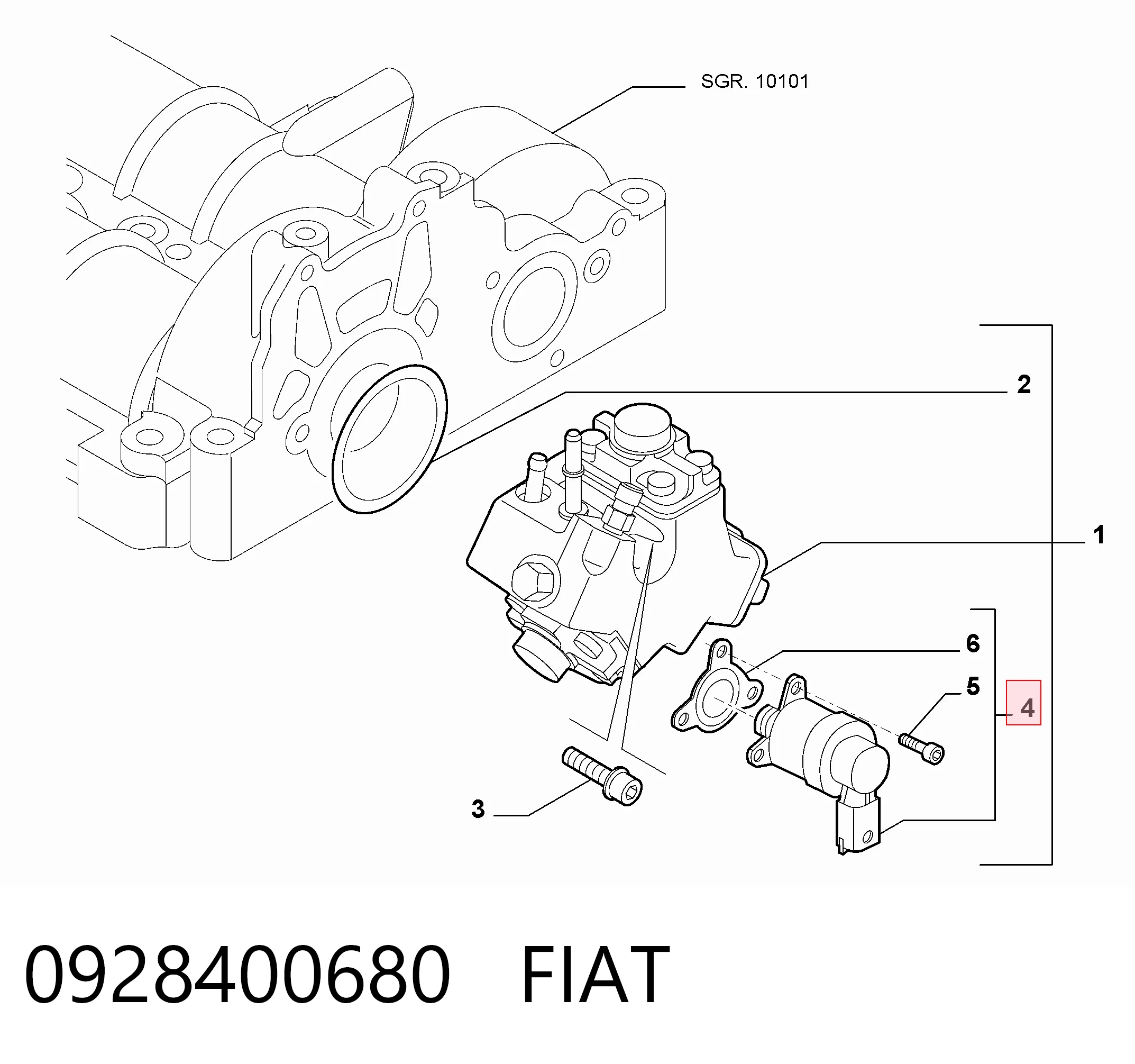 0928400680 Fiat/Alfa/Lancia Клапан високого тиску