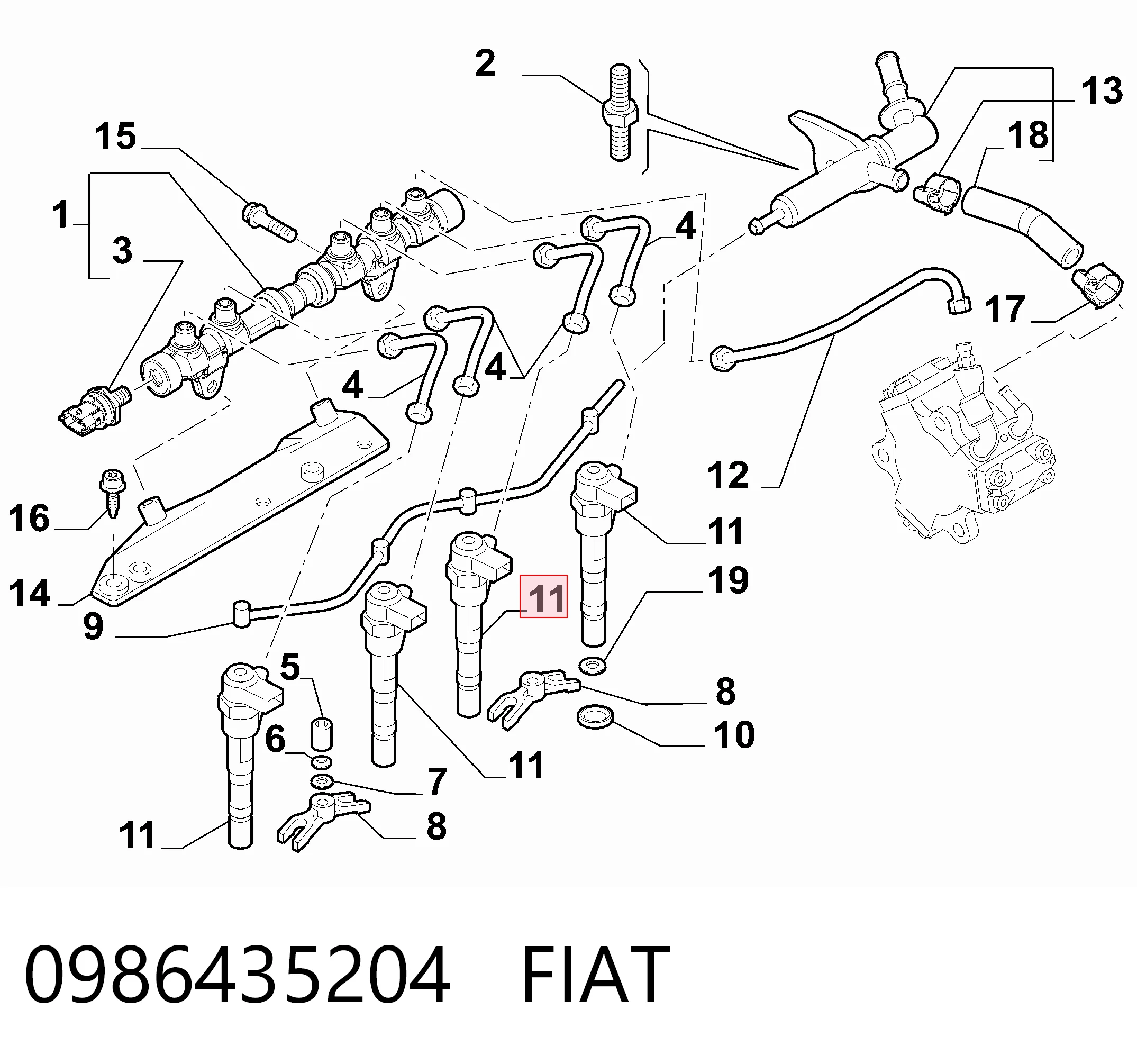 Купити Паливні форсунки Fiat 500  312
