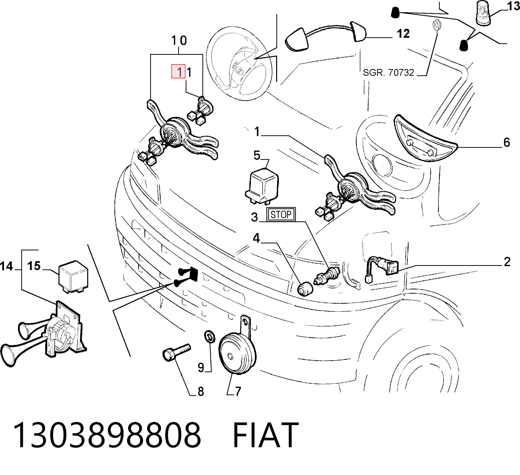 Перемикач підрульовий, лівий DA43196 Magneti Marelli