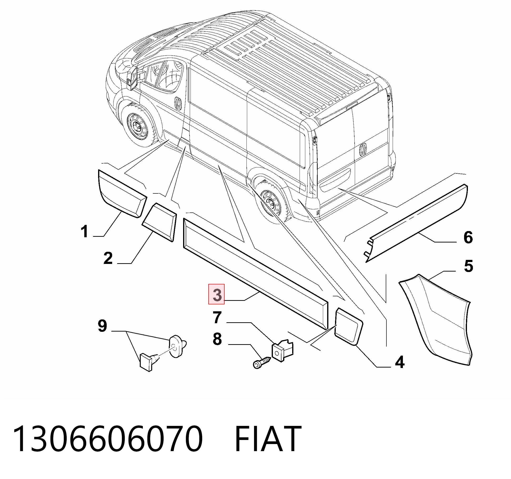 Молдинг бічний (зсувний) двері Chrysler 735422921 ціна, від 35.68 USD
