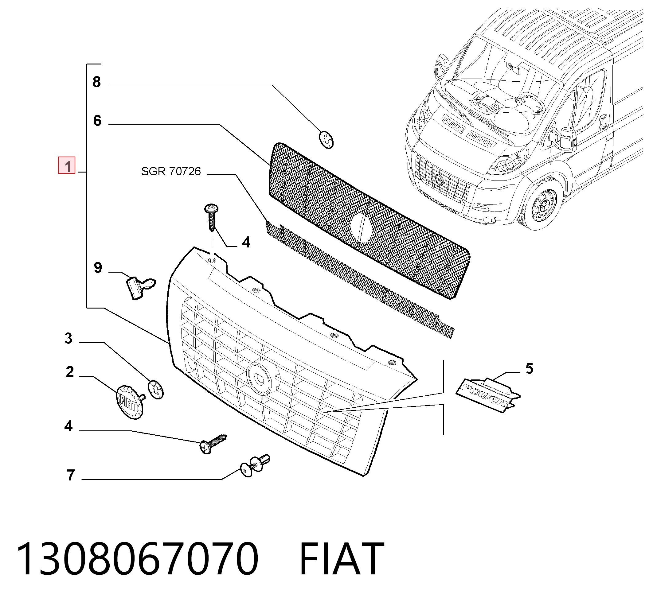Решітка Fiat Ducato III