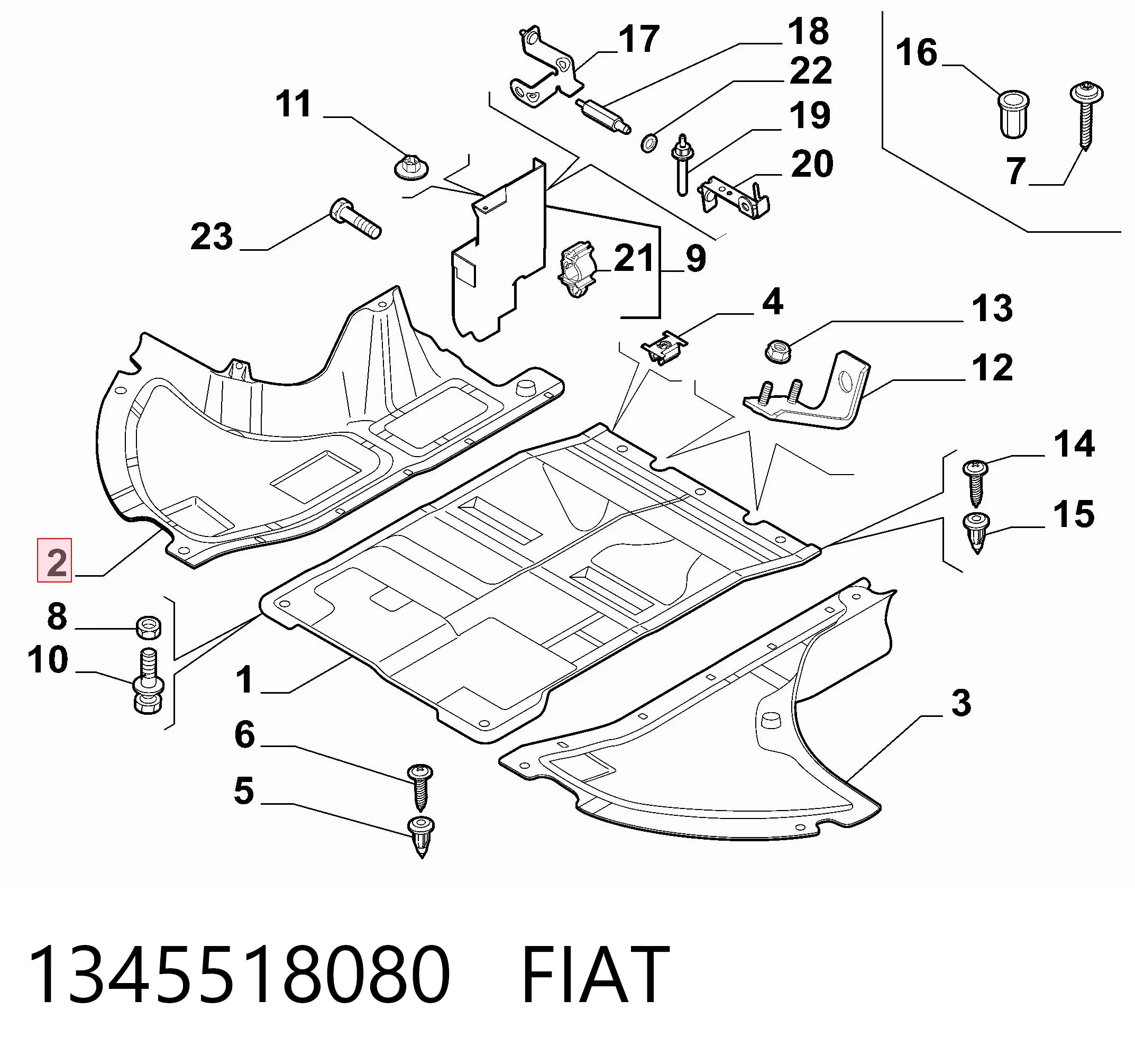 Захист двигуна, правий Magneti Marelli CVR98124 ціна, від 23.83 USD