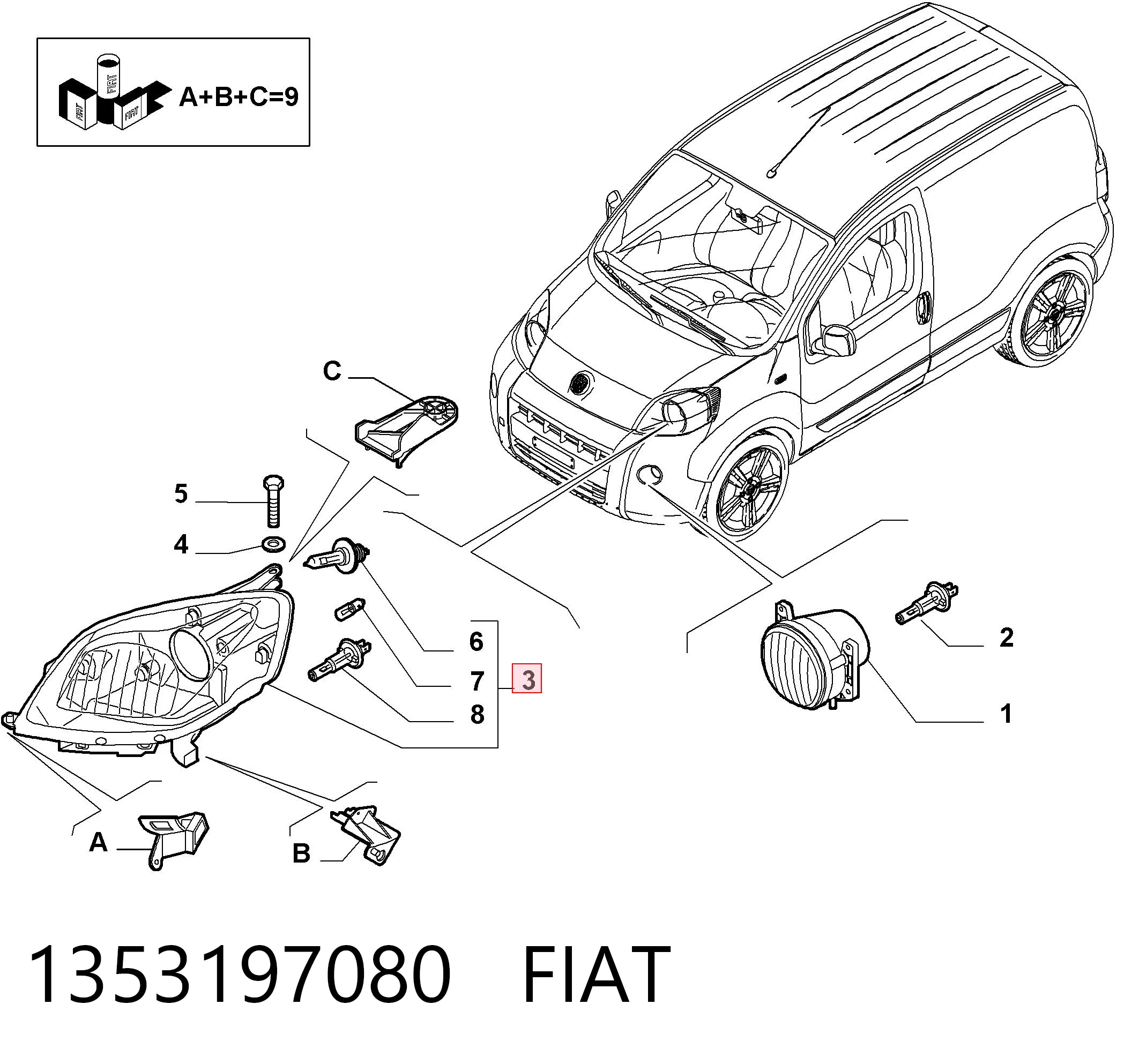 Фара передня права Polcar 308510X ціна, від 103.82 USD