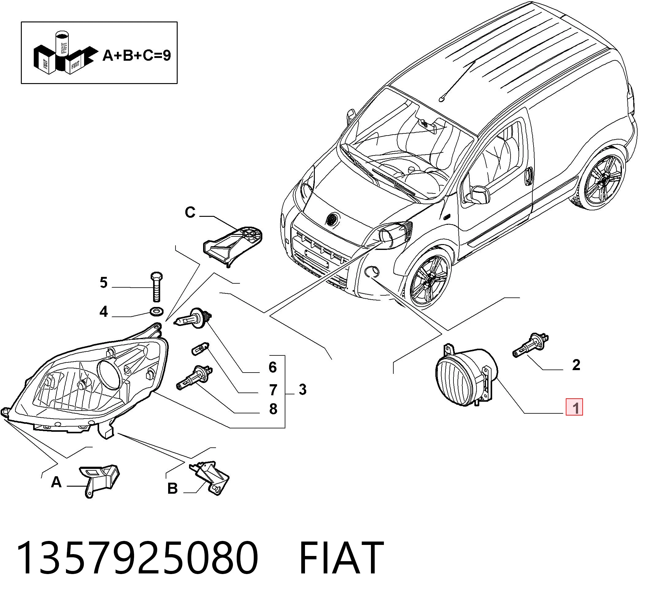 Фара протитуманна, ліва/права Fiat Linea седан (323) (2007 - 2026) ціна, від 19.44 USD