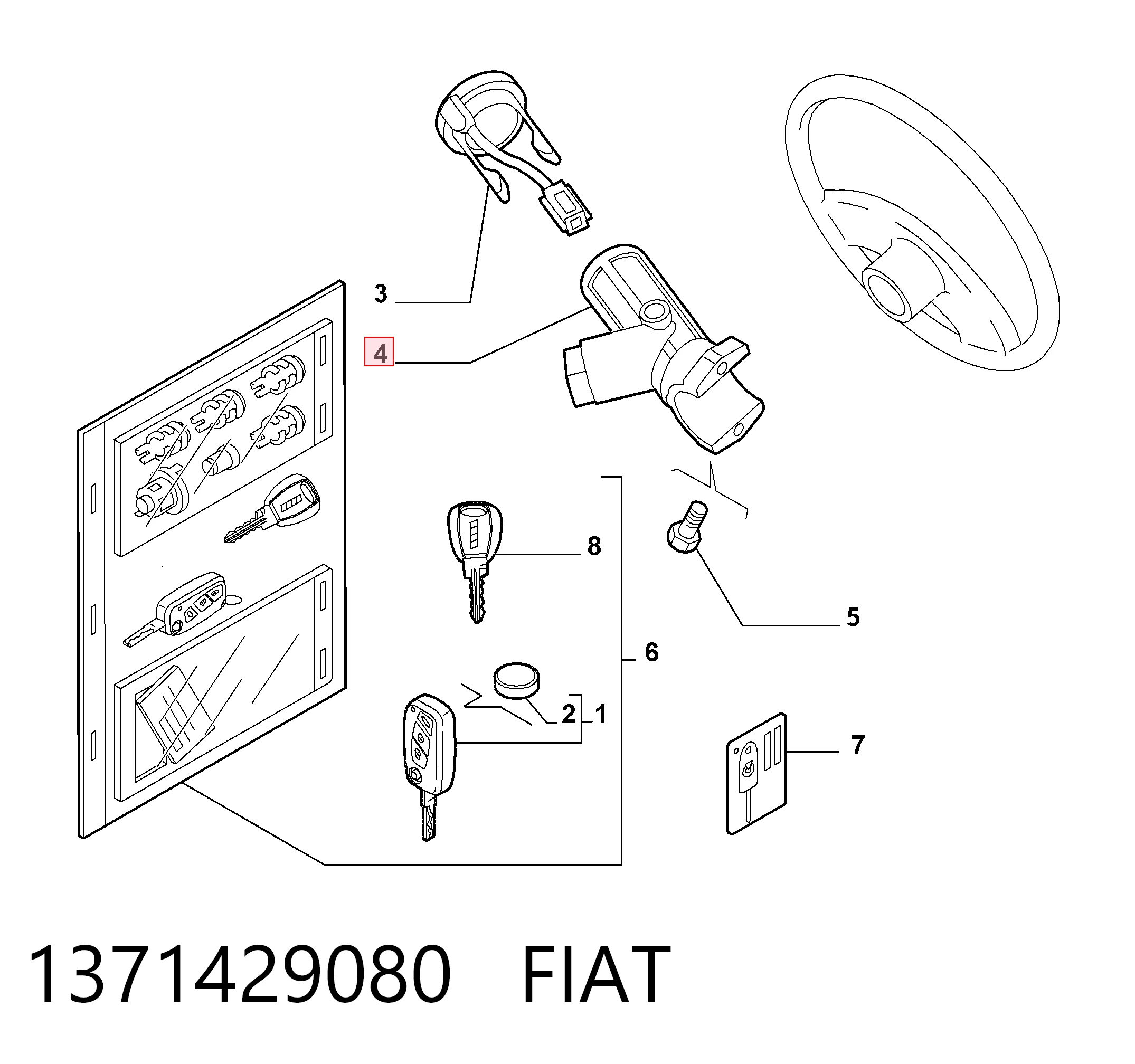 1371429080 Fiat/Alfa/Lancia Замок запалювання