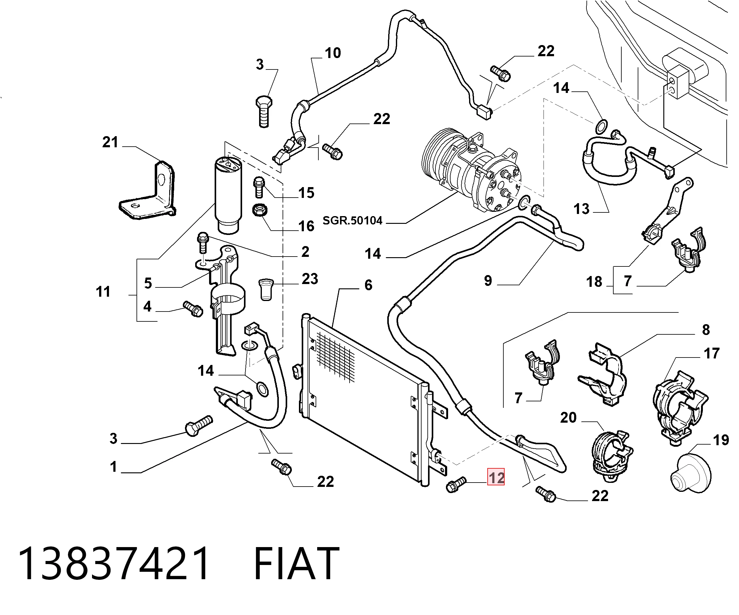 Болт вихлопної системи (глушника) 18750624 Chrysler