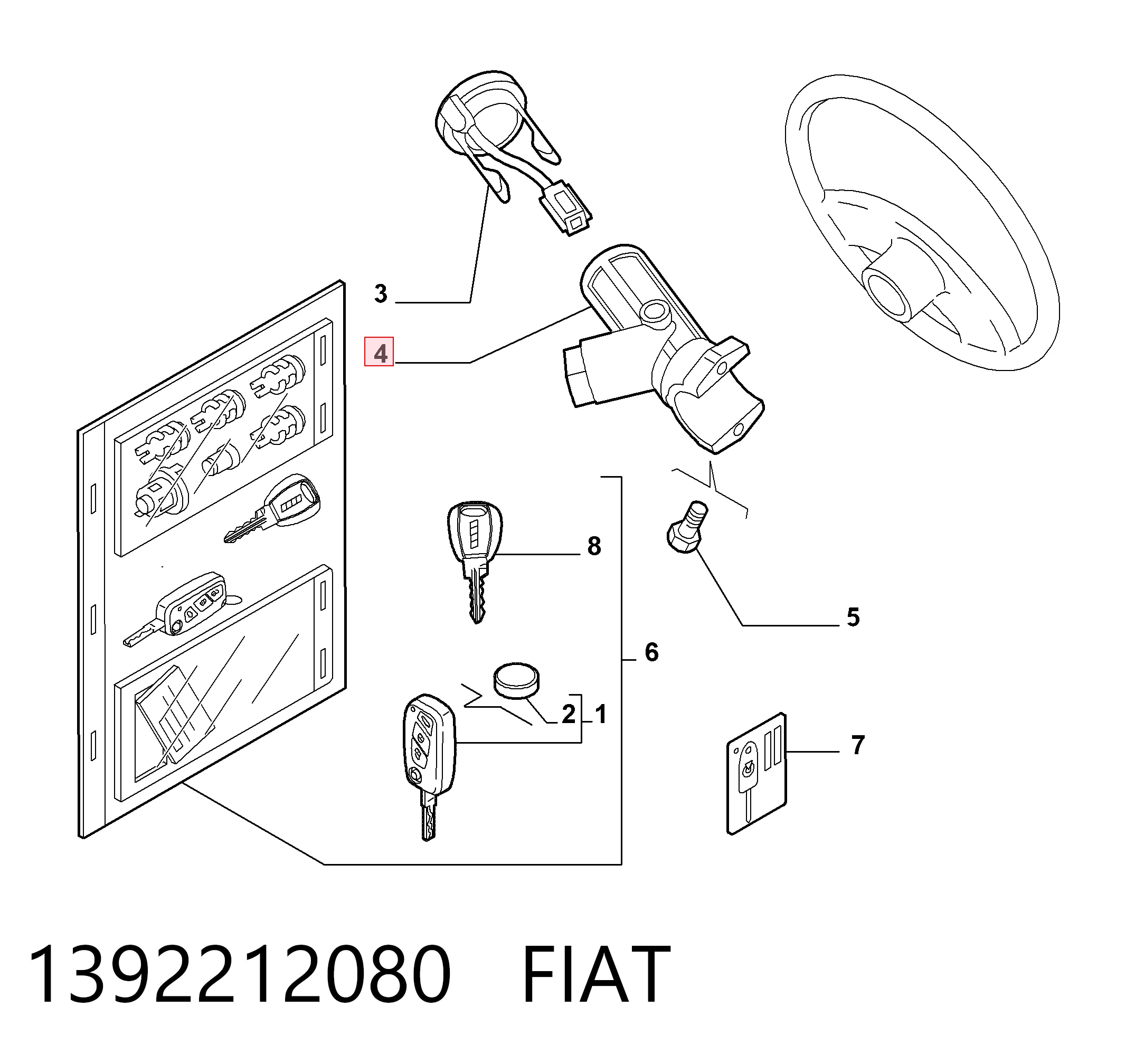 1392212080 Fiat/Alfa/Lancia Замок запалювання