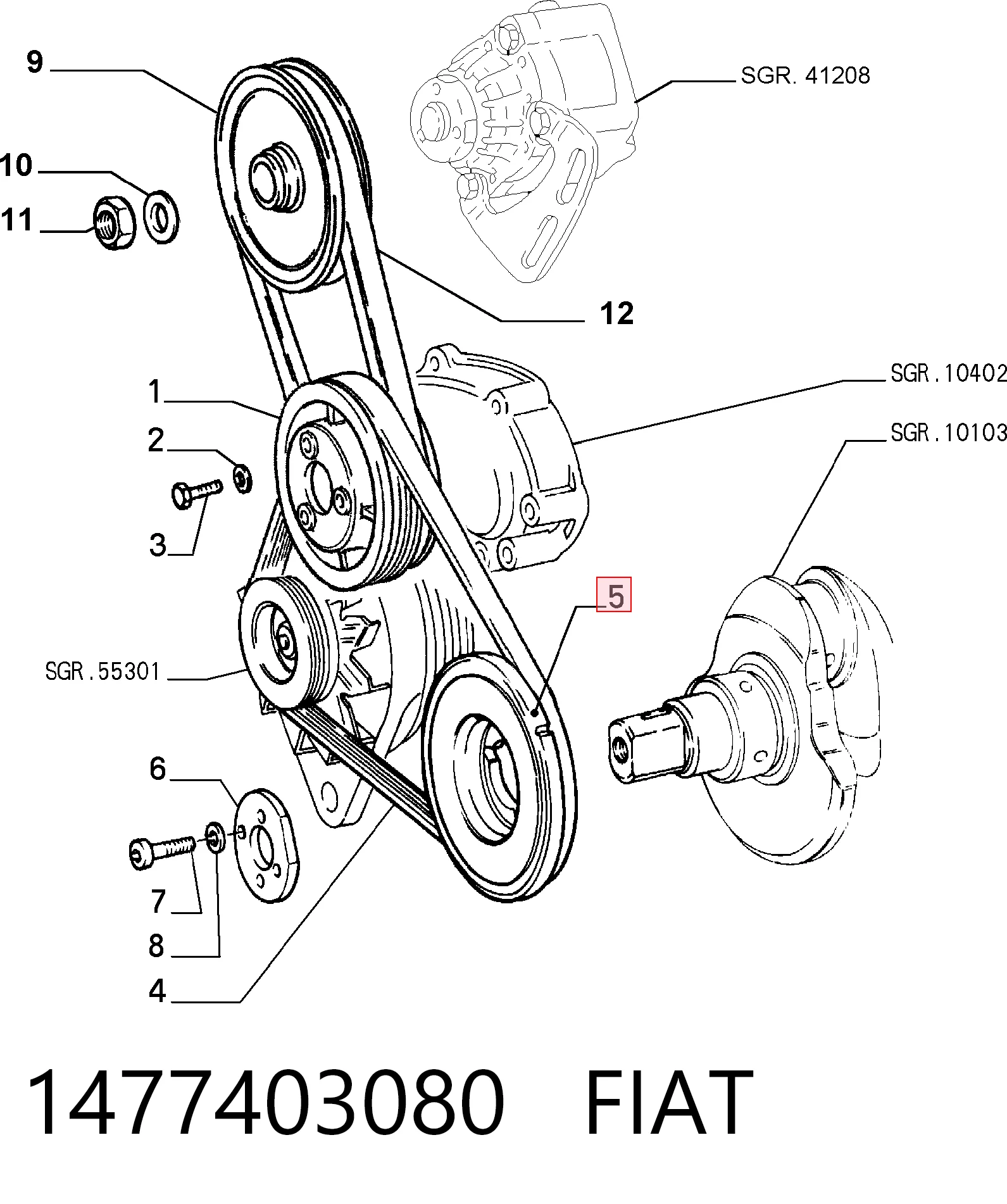 Шків колінвала 1477403080 Chrysler