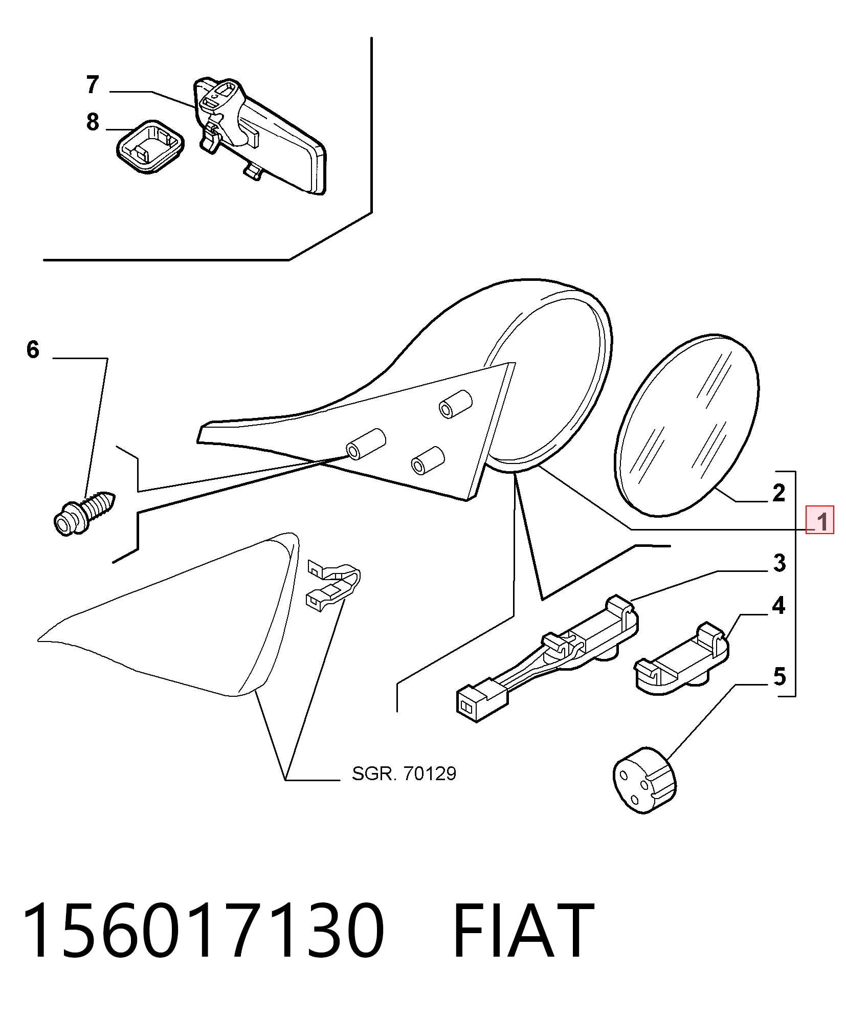 Купити Дзеркало праве Alfa Romeo 156  932