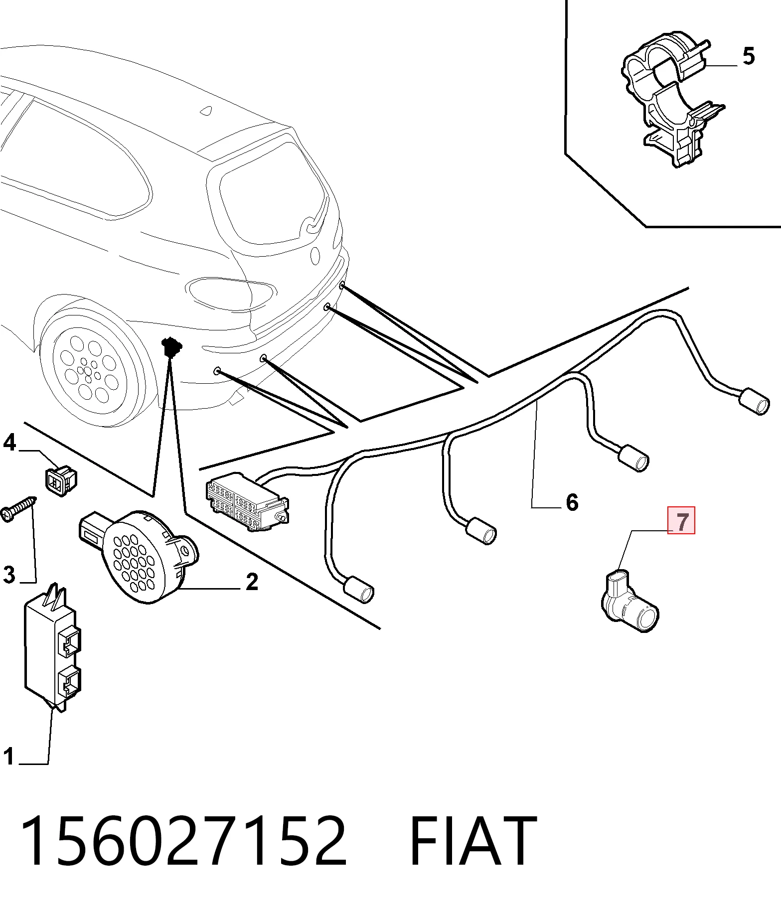 156027152 Fiat/Alfa/Lancia Датчик сигналізації парковки (парктронік), задній