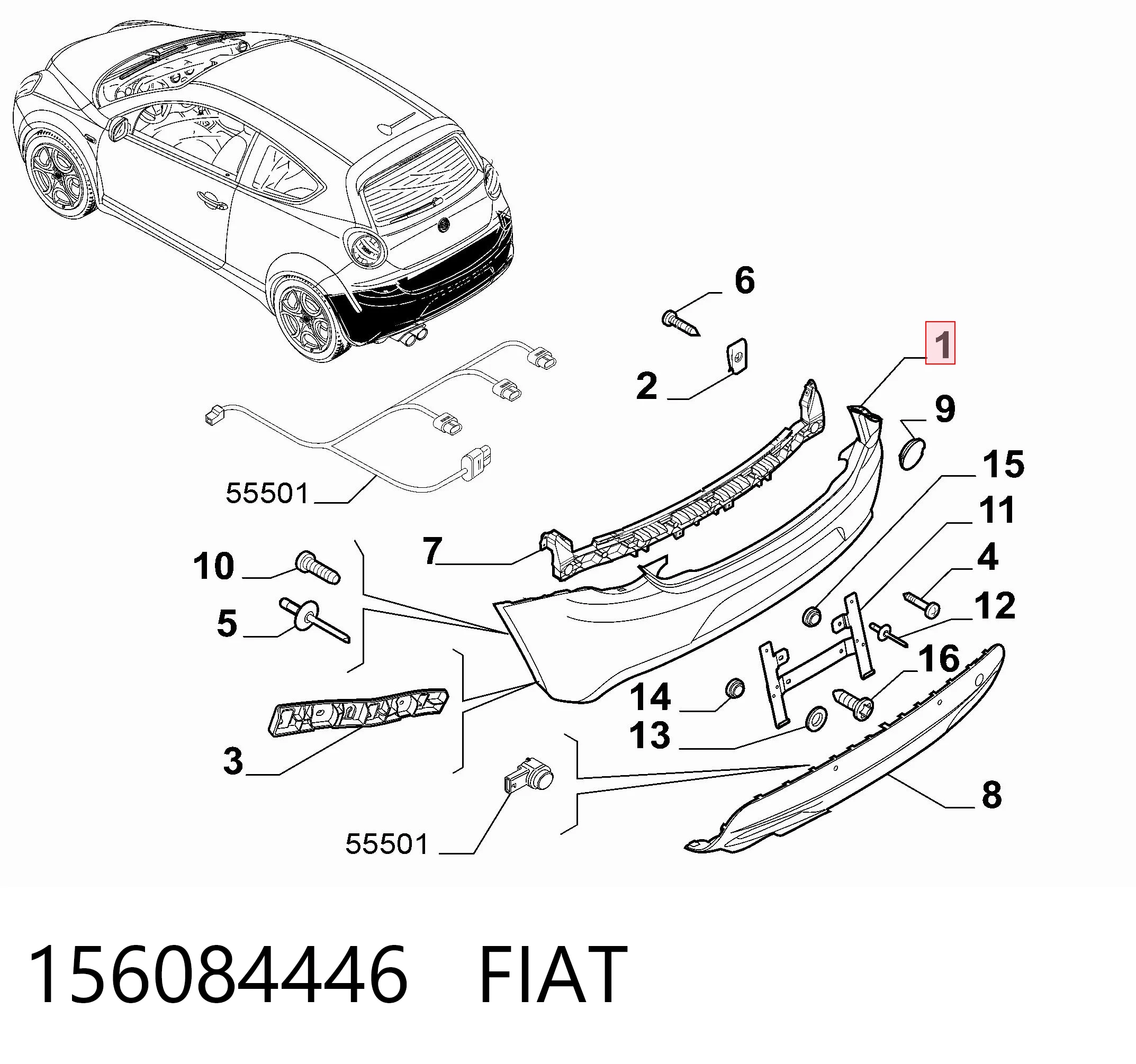 142596 Polcar Буфер (бампер) задній