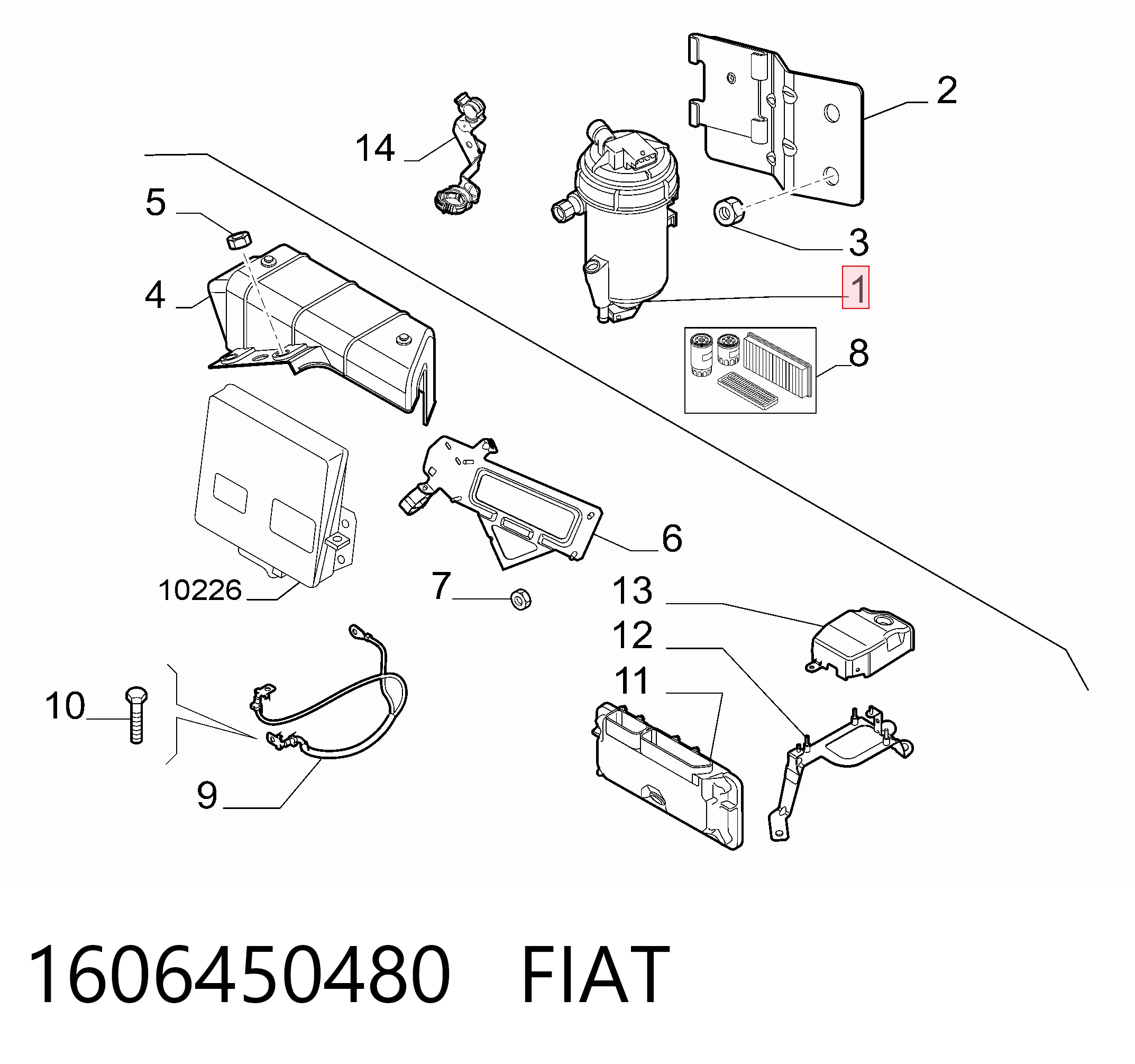  Корпус паливного фільтра Fiat Ducato 3