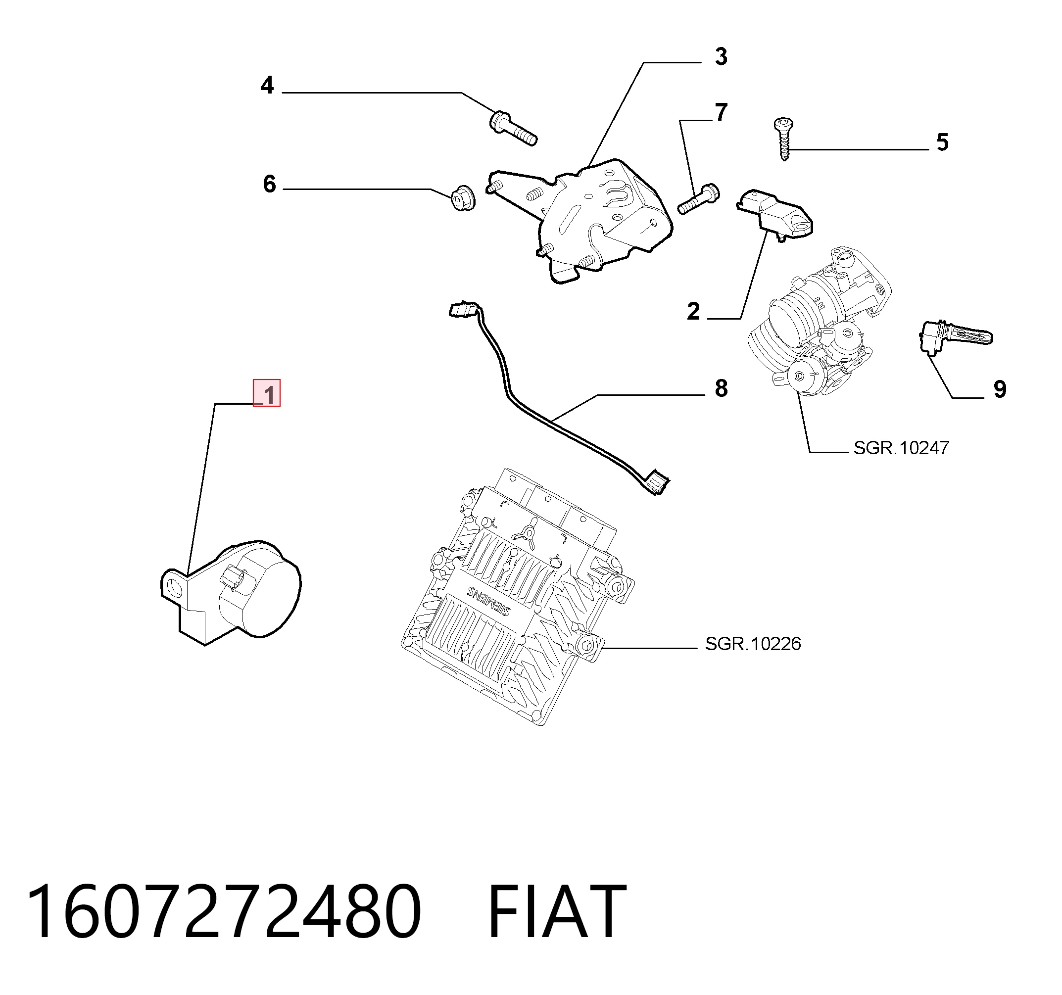 1607272480 Fiat/Alfa/Lancia Датчик положення педалі акселератора (газу)