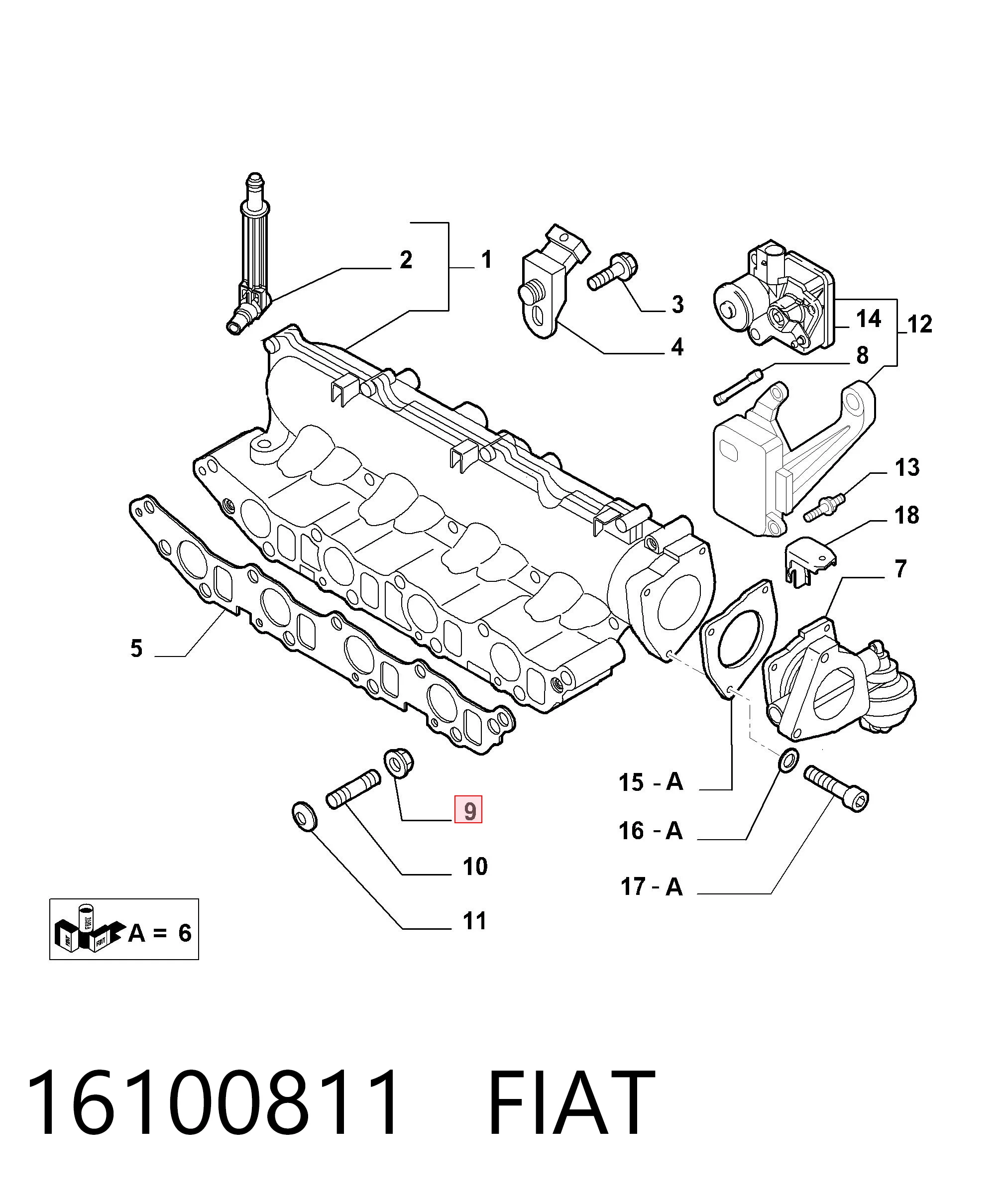 Купити MS440518 Chrysler Гайка кріплення приймальної труби глушника (штанів)