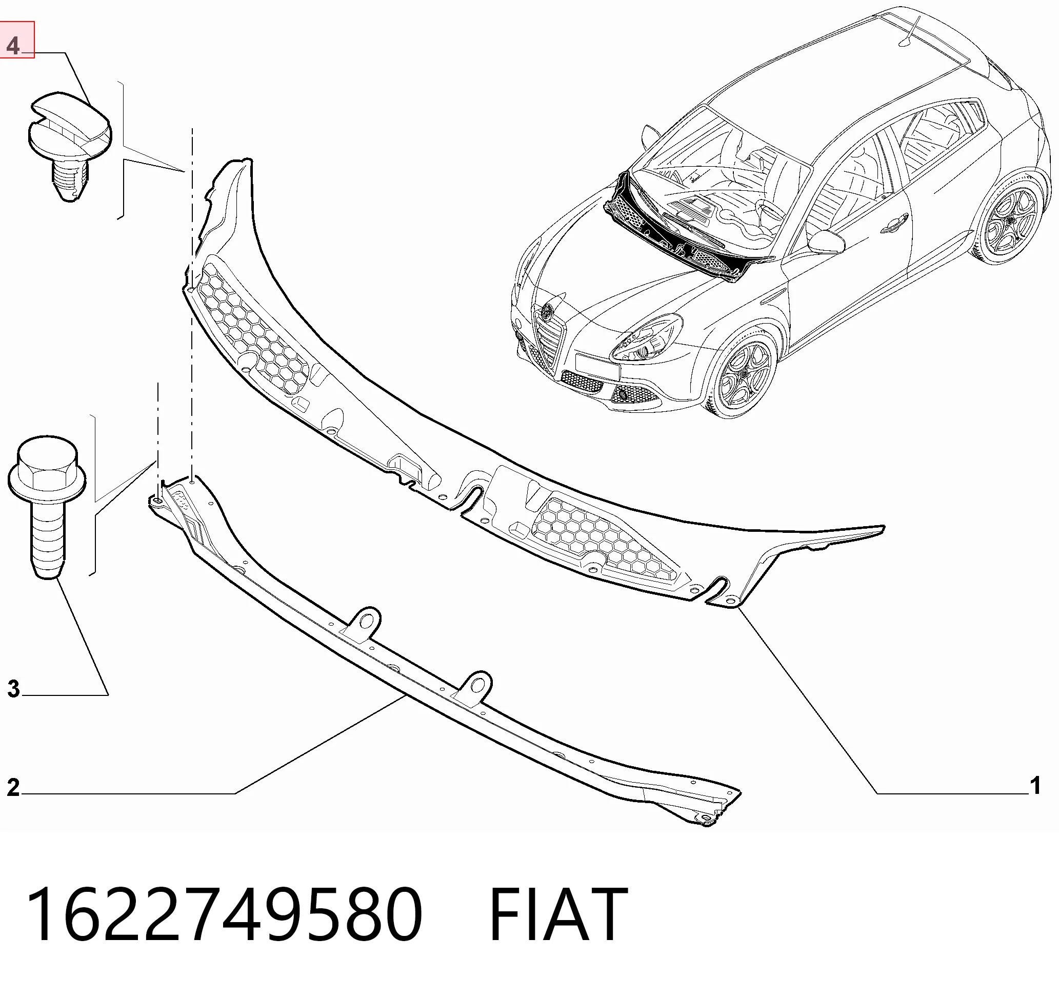 1622749580 Opel Пістон (кліп) кріплення підкрилки переднього крила