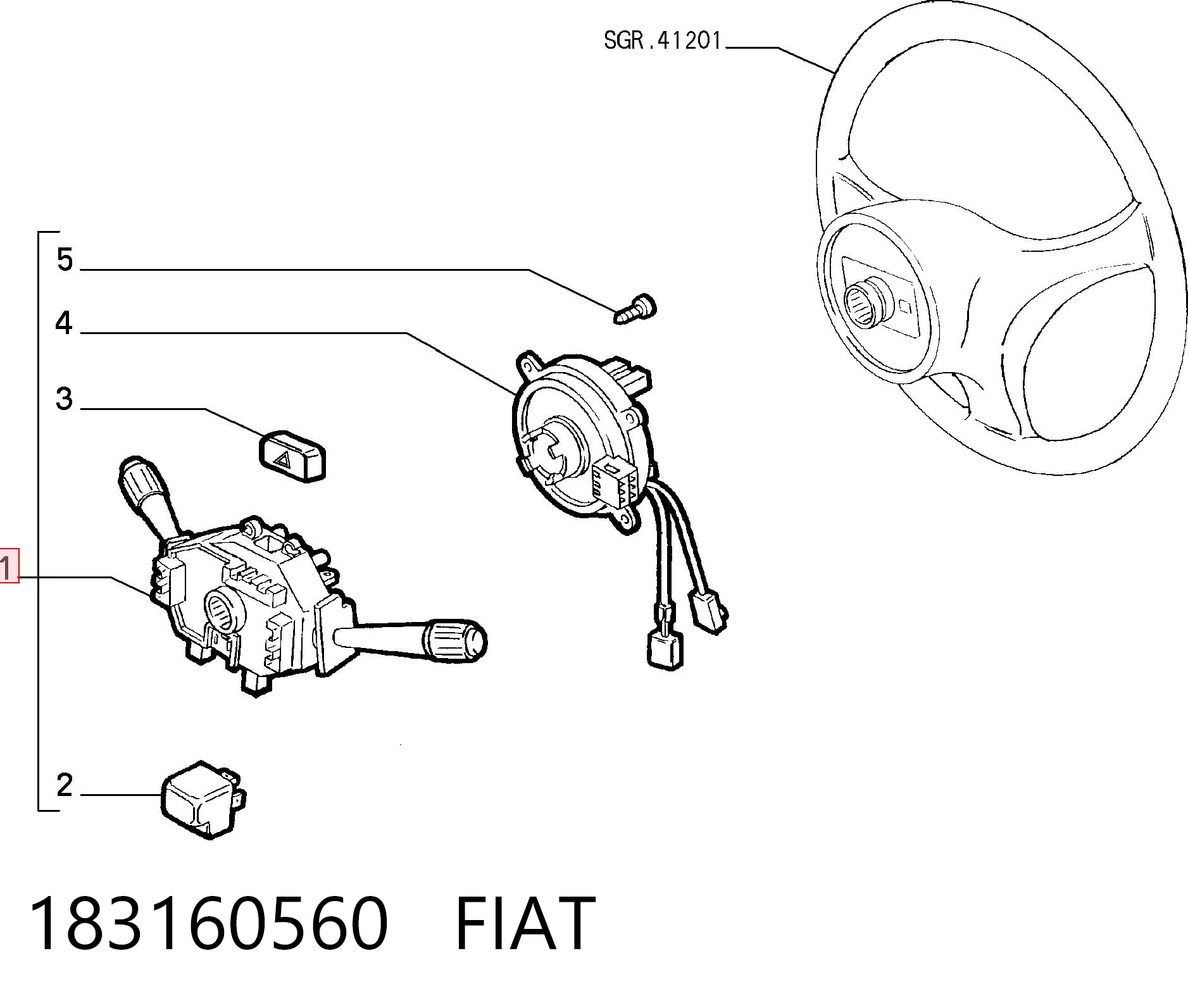 Підрульовий перемикач Fiat Punto 1