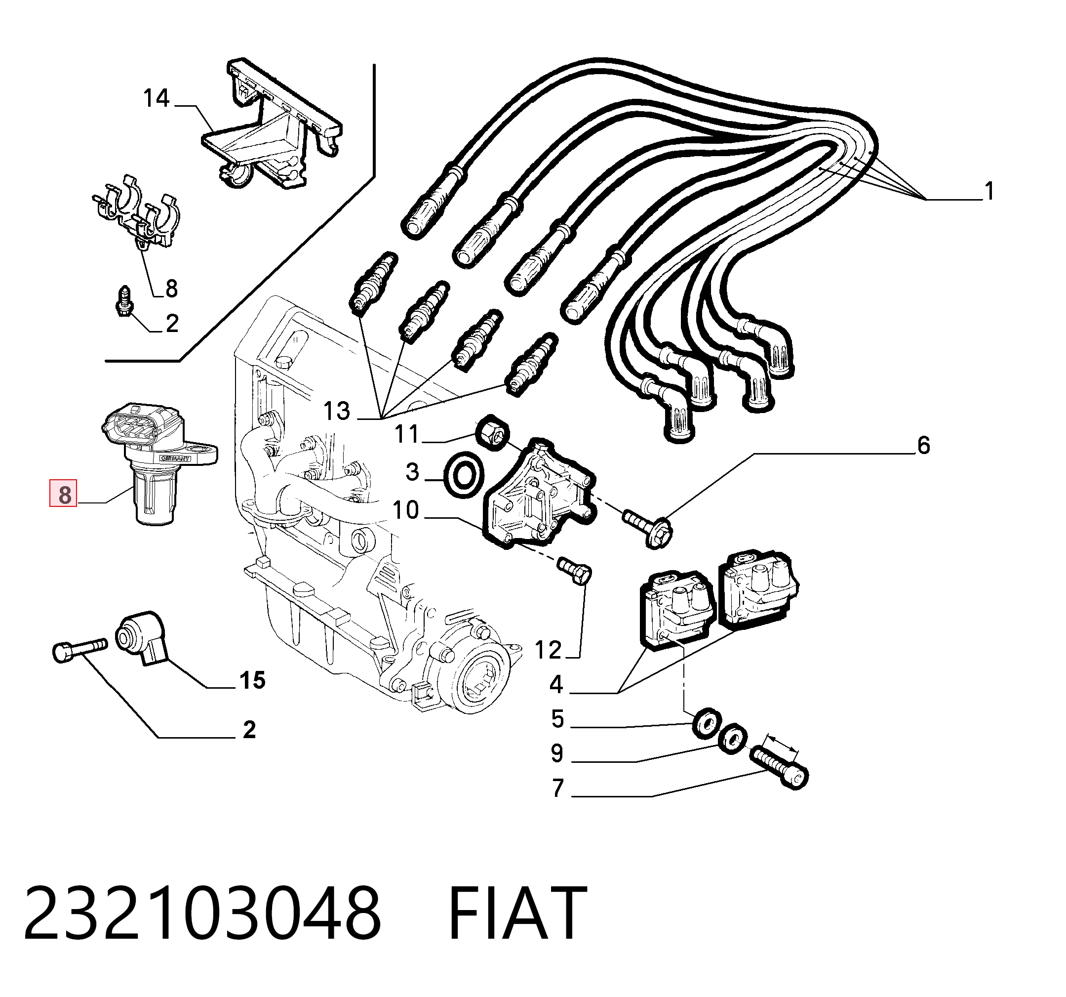 232103048 Fiat/Alfa/Lancia Датчик розподільного вала