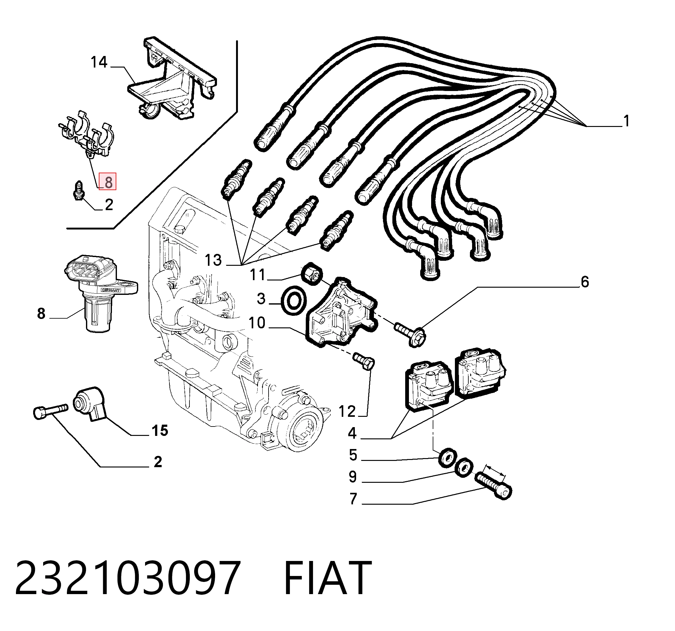 232103097 Fiat/Alfa/Lancia Датчик розподільного вала