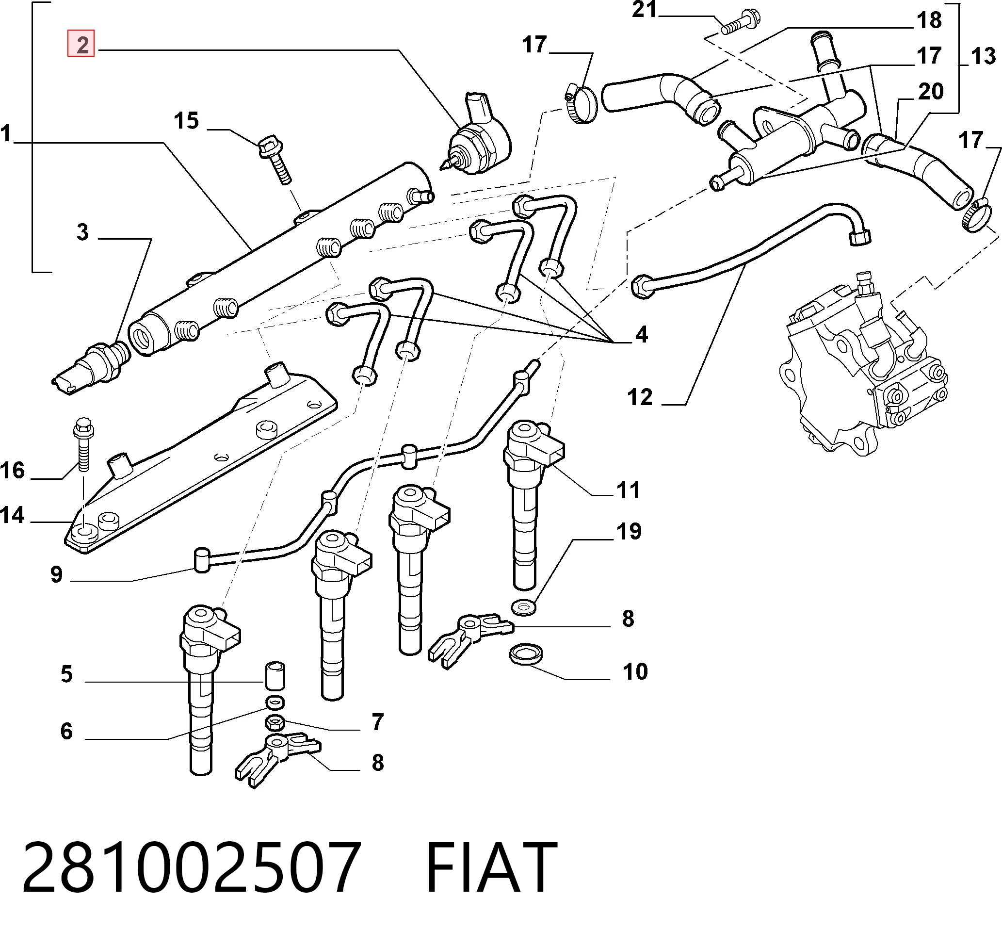 281002507 Fiat/Alfa/Lancia Регулятор тиску палива