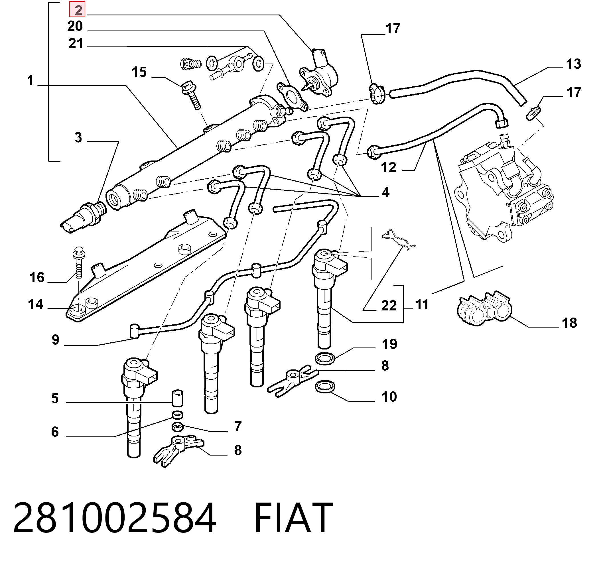281002584 Fiat/Alfa/Lancia Регулятор тиску палива