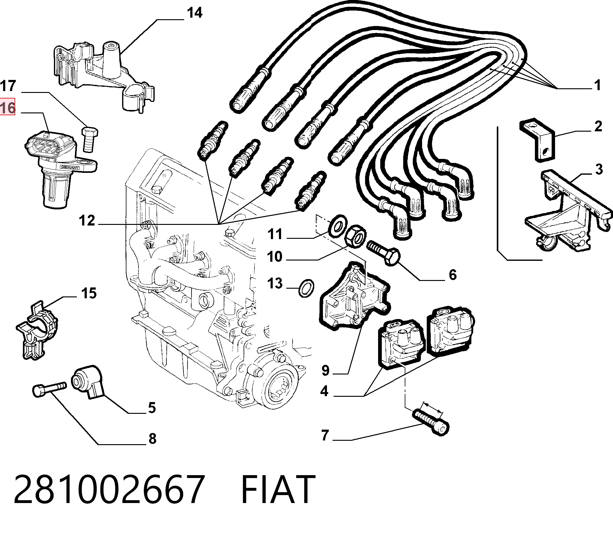 281002667 Fiat/Alfa/Lancia Датчик розподільного вала