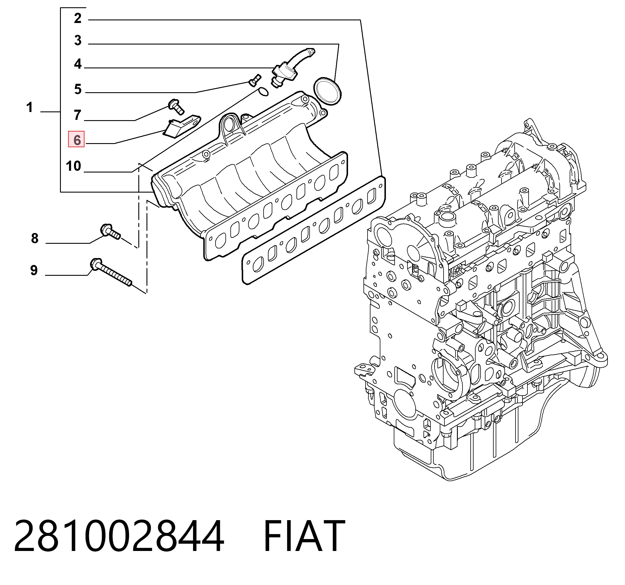 281002844 Fiat/Alfa/Lancia Датчик наддува