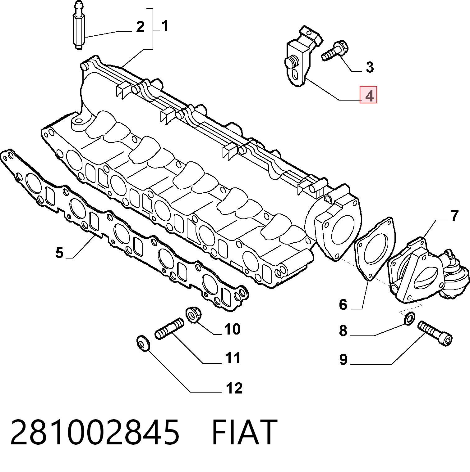 281002845 Fiat/Alfa/Lancia Датчик наддува