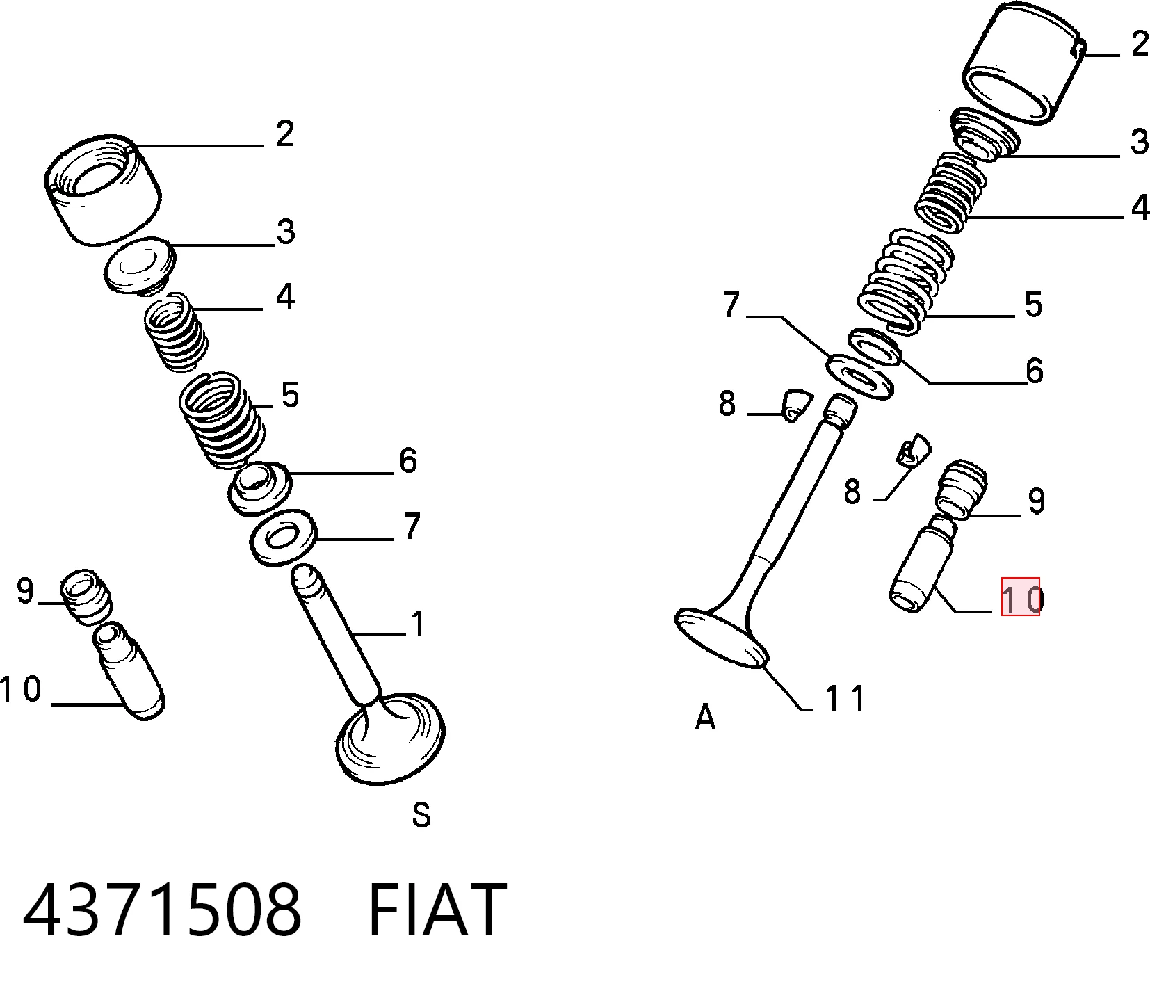 Напрямна клапана на Fiat Croma I 154
